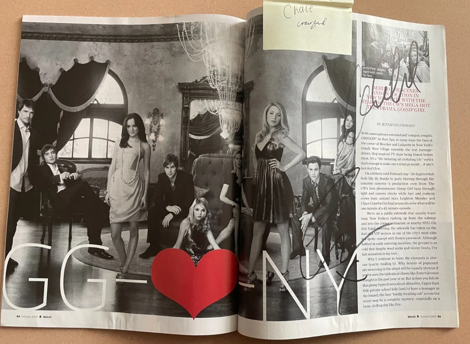 Chace Crawford, Ed Westwick — Chace Crawford and Ed Westwick Signed Autograph Signatures Magazine Gossip Girls, изображение 2