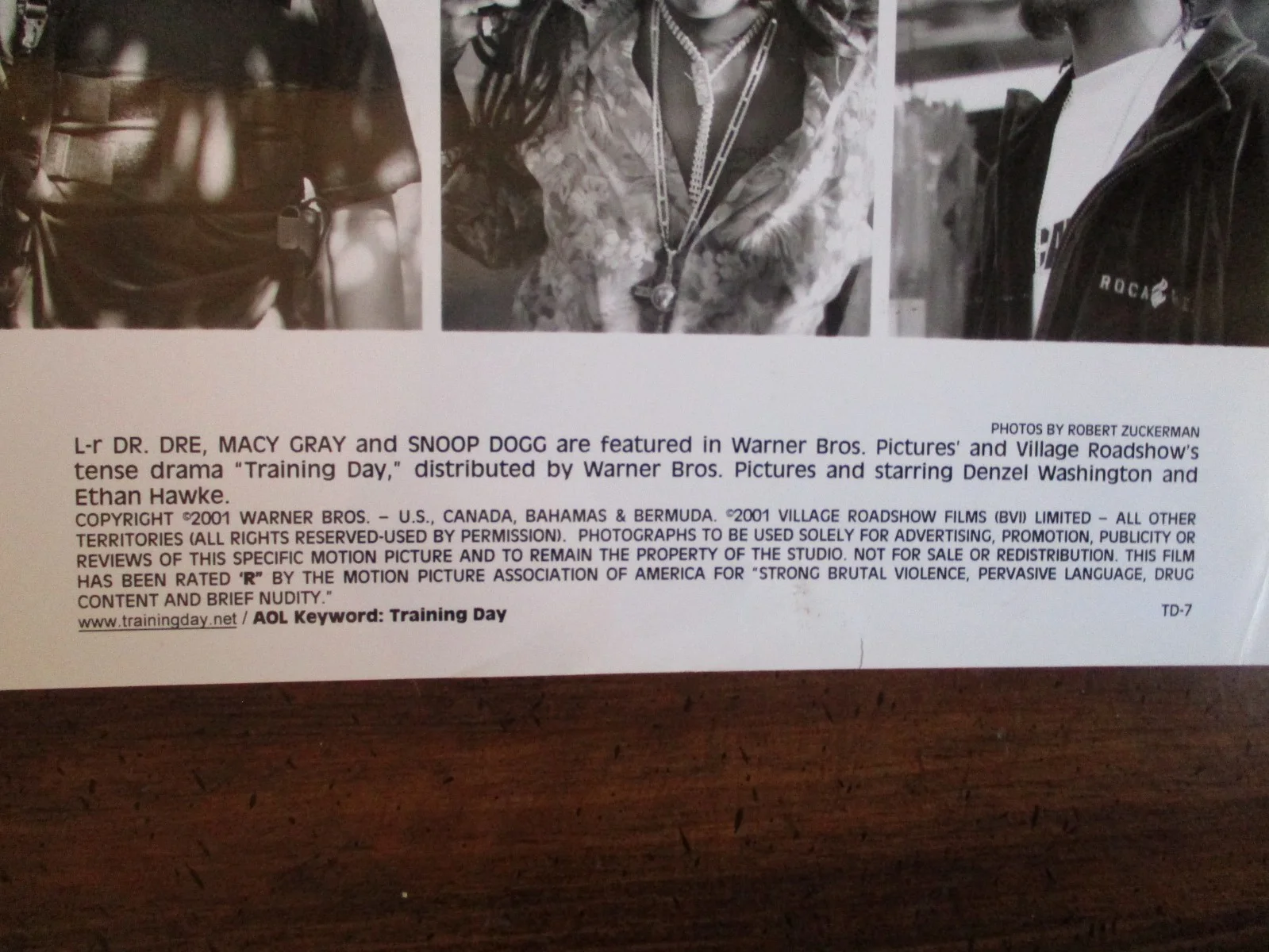 Macy Gray/Snoop Dogg/Dr. Dre(TRAINING DAY)2001 10 x 8 Black & White Press Photo, изображение 2