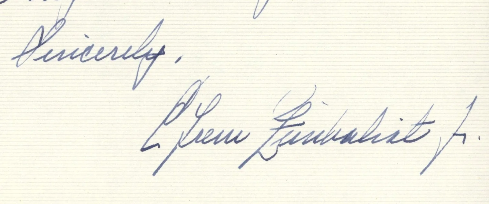 Ephram Zimbalist, Jr. Signed Letter, image 2