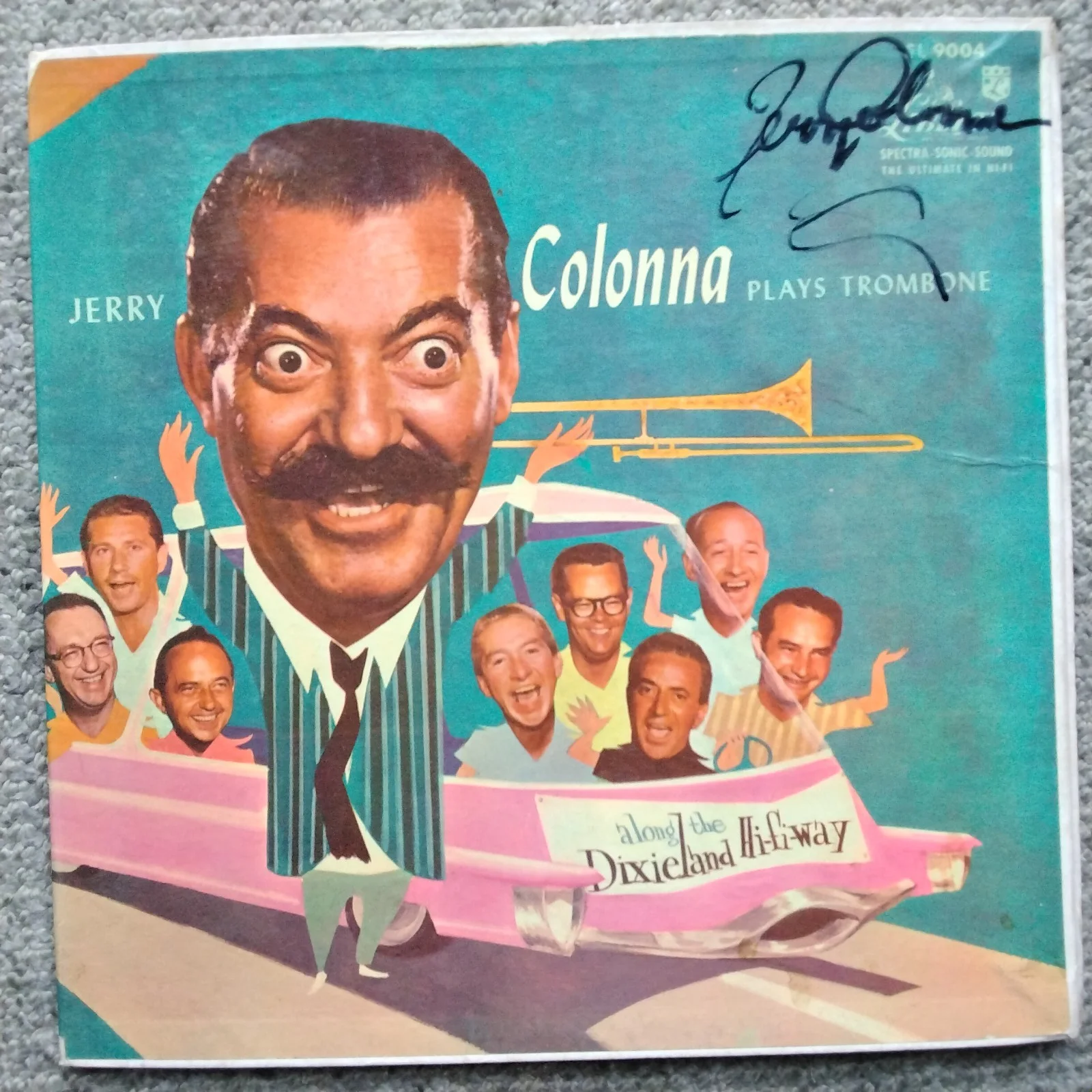 Jerry Colonna SIGNED 1956 Album Actor Musician Trombone Bob Hope USO Road Films, изображение 2