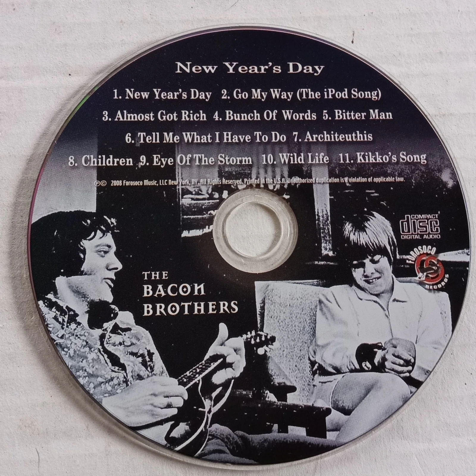 Signed The Bacon Brothers CD Kevin and Michael Bacon New Year's Day Autographed, image 3