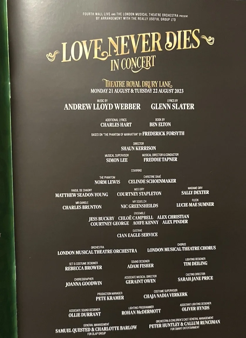 Norm Lewis, Celinde Schoenmaker Signed LOVE NEVER DIES West End Concert 2023 ALW, изображение 2