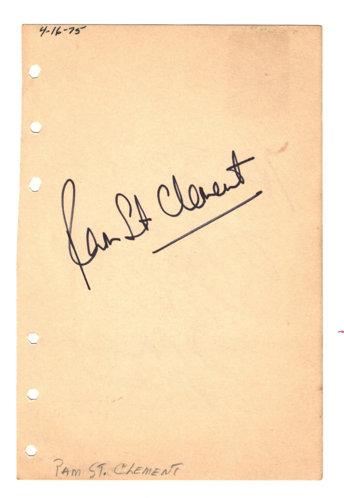 TWO ACTRESS, SINGER AUTOGRAPHS ON ONE ALBUM PAGE ELLA MAE MORSE,PAM ST. CLEMENT, image 2