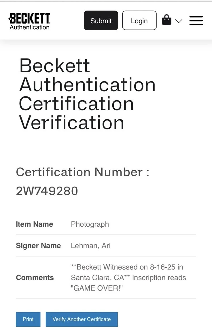 ARI LEHAM SIGNED 11X14 PHOTO FRIDAY THE 13TH NINTENDO JASON BECKETT COA 2W749280, изображение 4