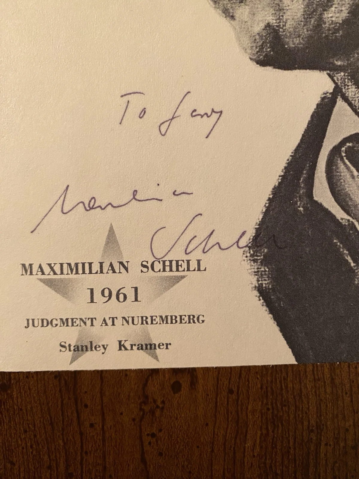 Maximillian Schell — Maximillian Schell Signed Autographed Volpe Print With COA Judgment At Nuremberg, image 2