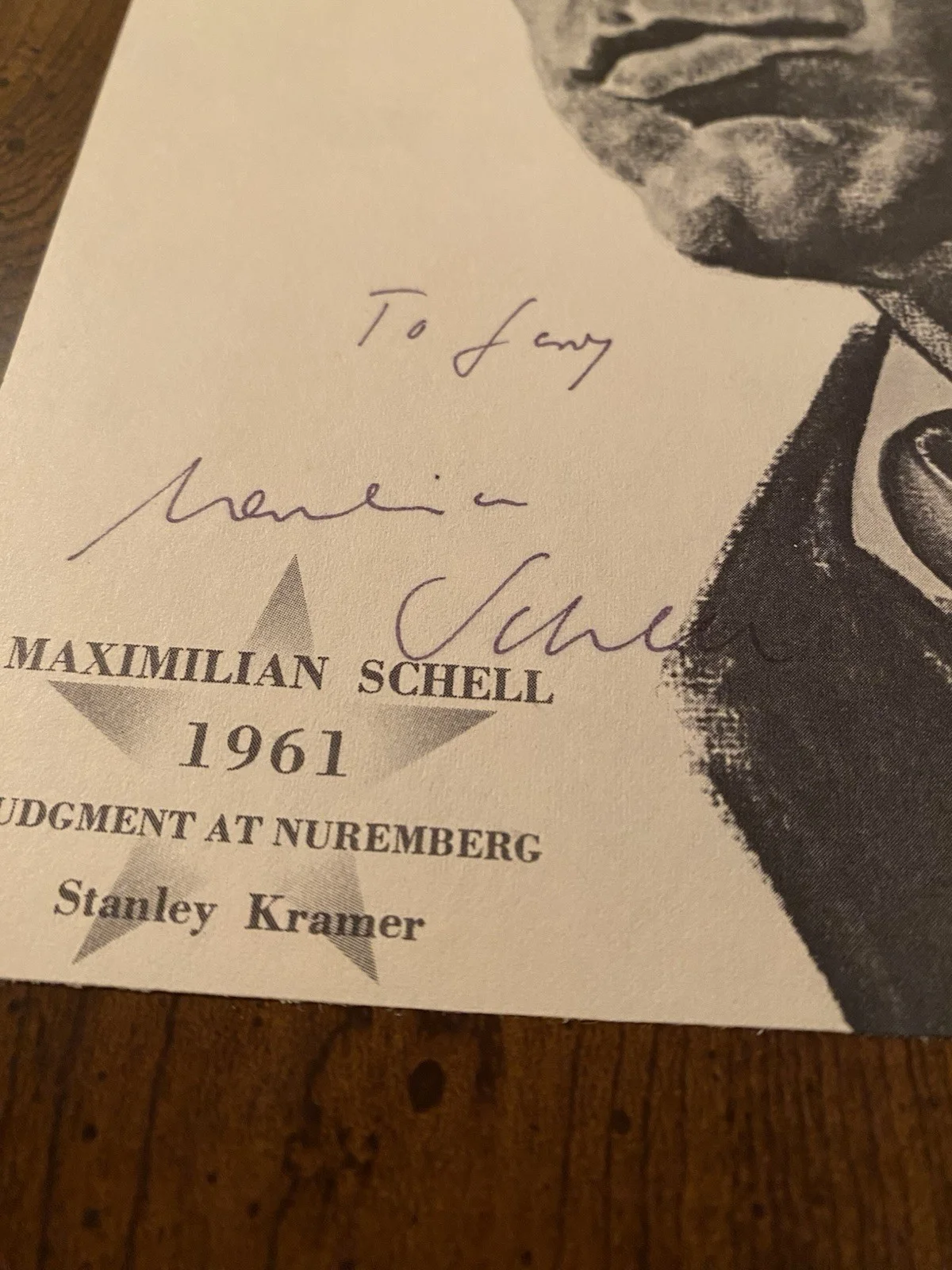 Maximillian Schell — Maximillian Schell Signed Autographed Volpe Print With COA Judgment At Nuremberg, image 3