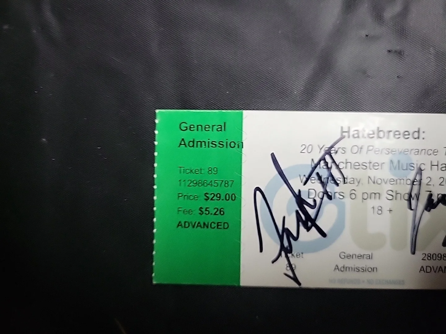 Signed Autographed Hatebreed Ticket Stub November 2, 2022. Jamey And Frank!!!!!, image 3