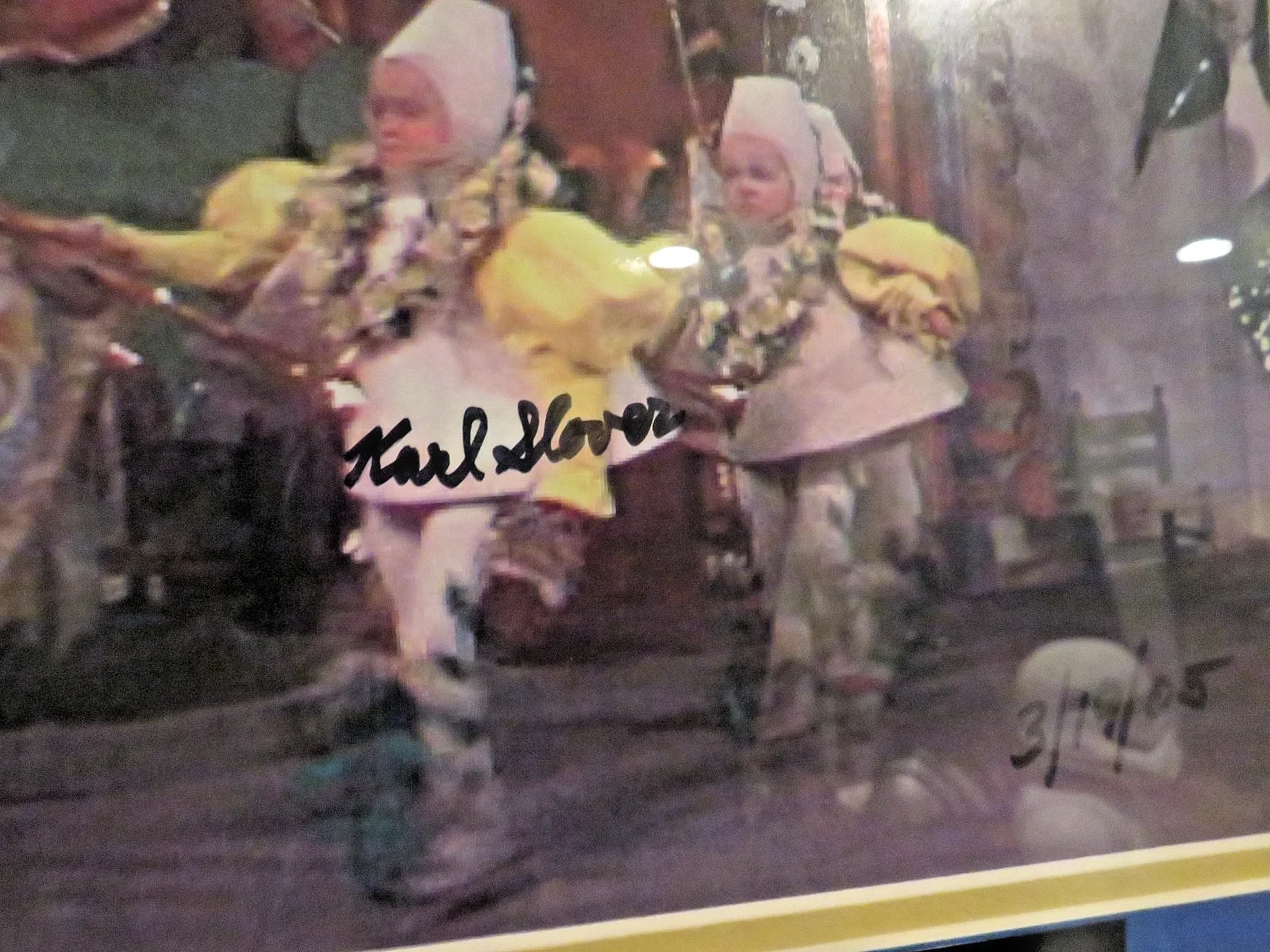 SEE LISTING — 1939 WIZARD OF OZ MUNCHKIN KARL SLOVER TRUMPETER & SLEEPY HEAD SIGNED PHOTO FRAM, изображение 3