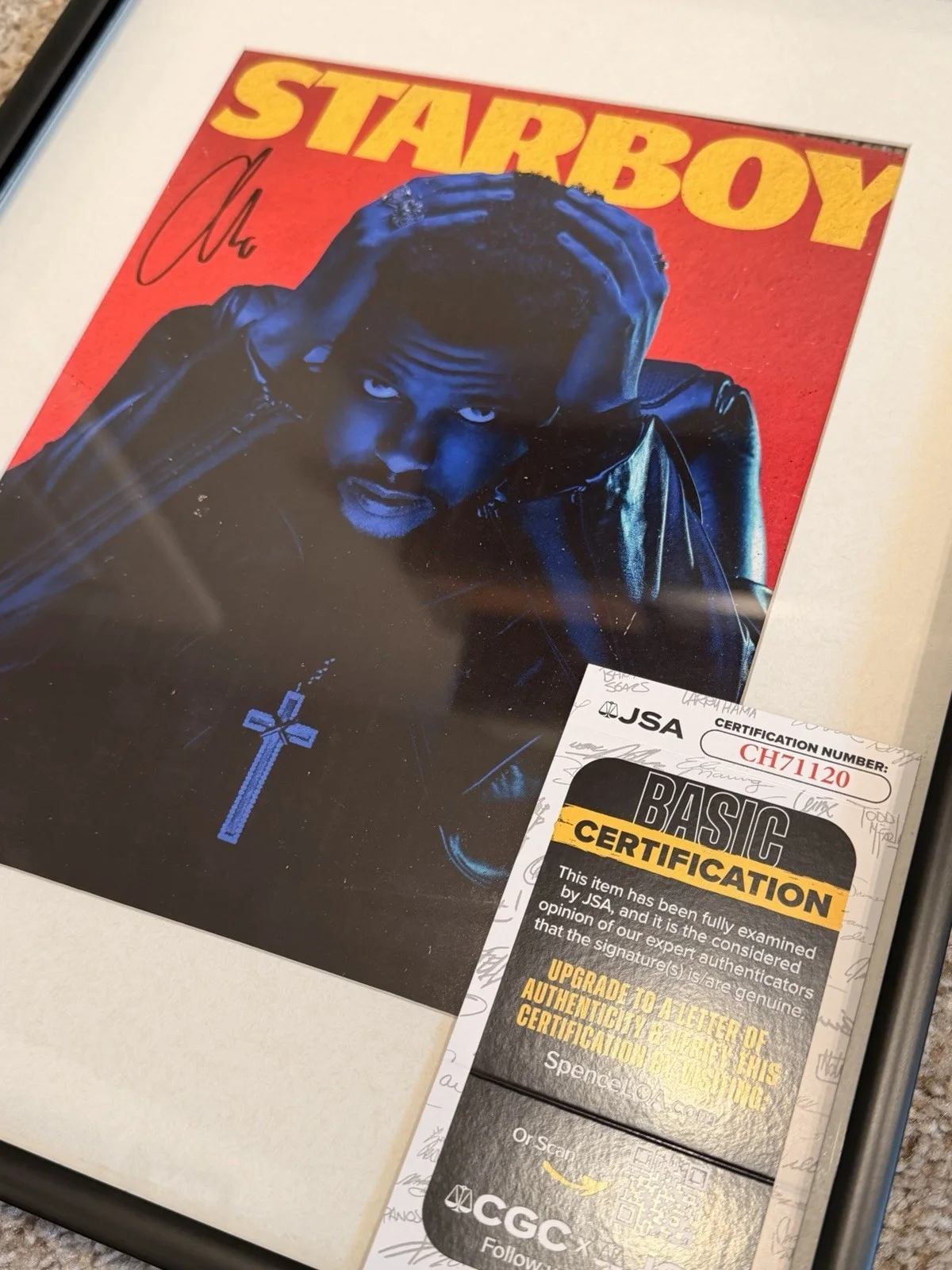 The Weeknd Starboy Original Signed Framed 8x10 Photo - JSA Authenticated, image 2