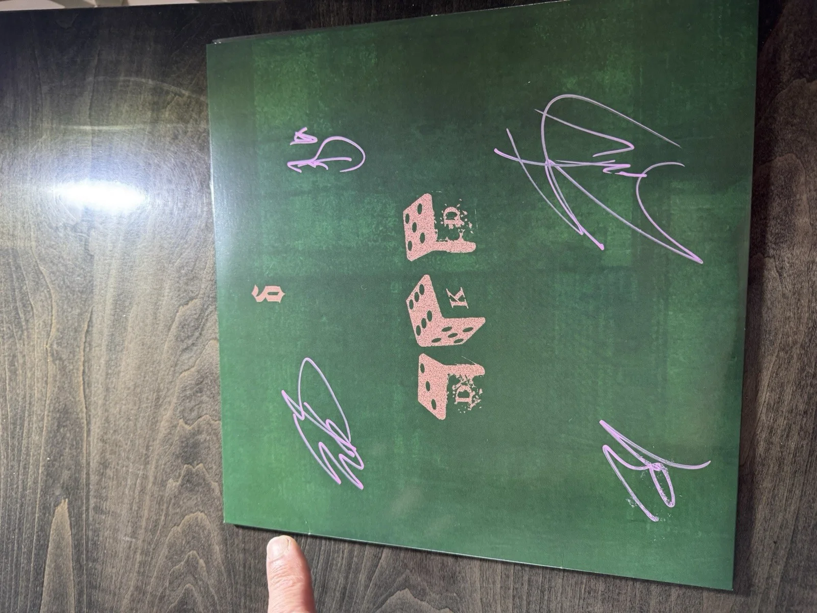 Shinedown Signed Record LP - Green Cover, Pink/Green Splatter Vinyl, Autographed, изображение 2