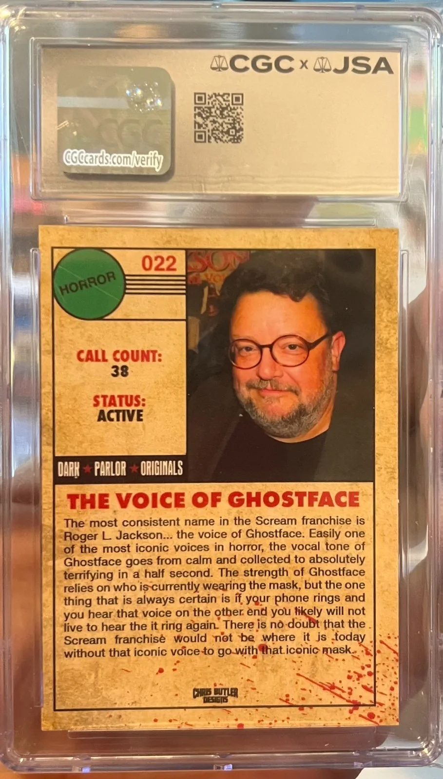 Roger L. Jackson — Certificado CGC/JSA Roger L. Jackson AU (voz de Ghostface in Scream), image 2