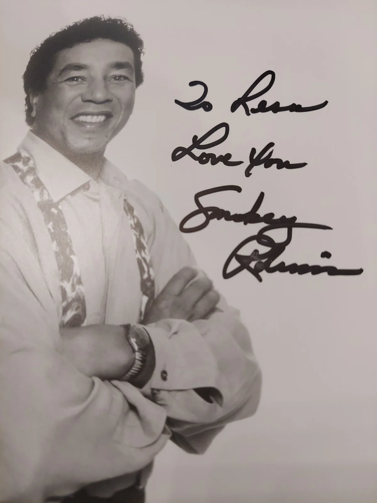 Smokey Robinson Autographed photograph SBK RECORDS 1991 to Lesa, изображение 2