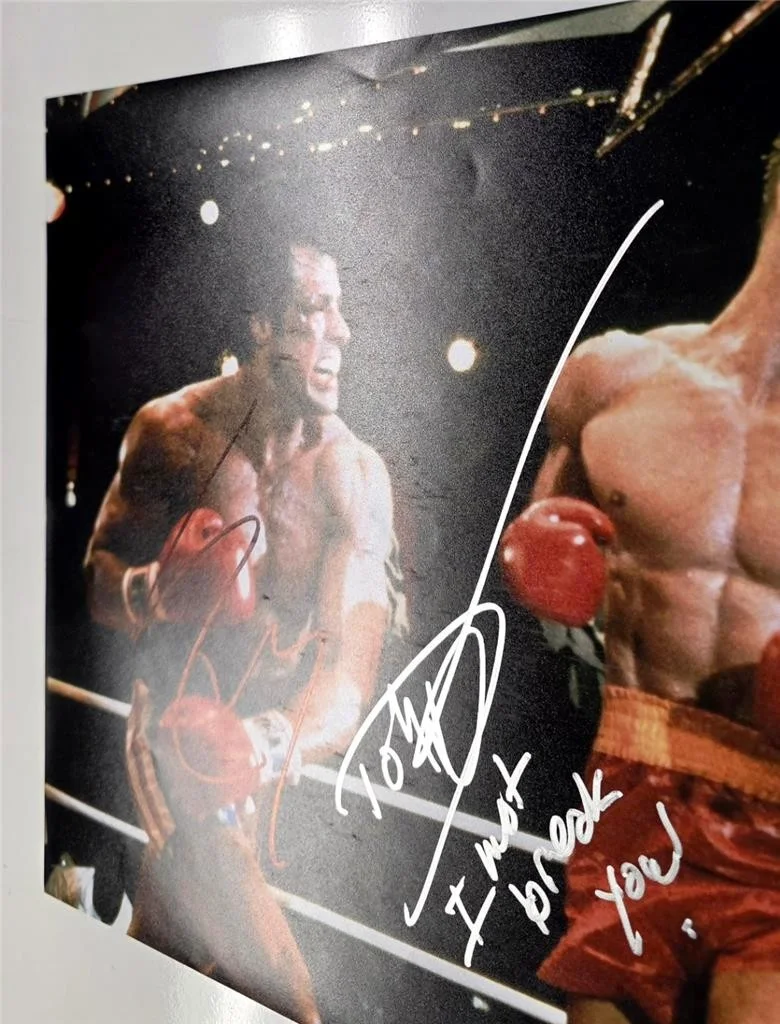 Sylvester Stallone & Dolph Lundgren signed Rocky IV 11x14 Photo autograph ~ JSA, image 5