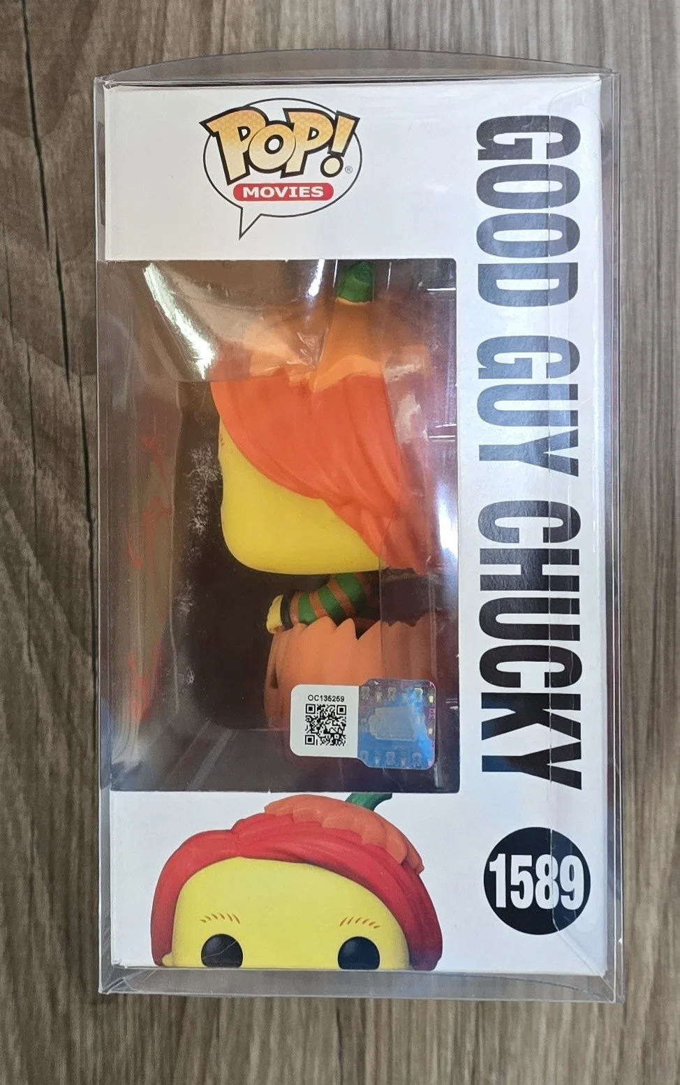 CHRIS SARANDON — Funko POP! Chris Sarandon Signed Good Guy Chucky 1589 OCCM COA w/Protector, image 2