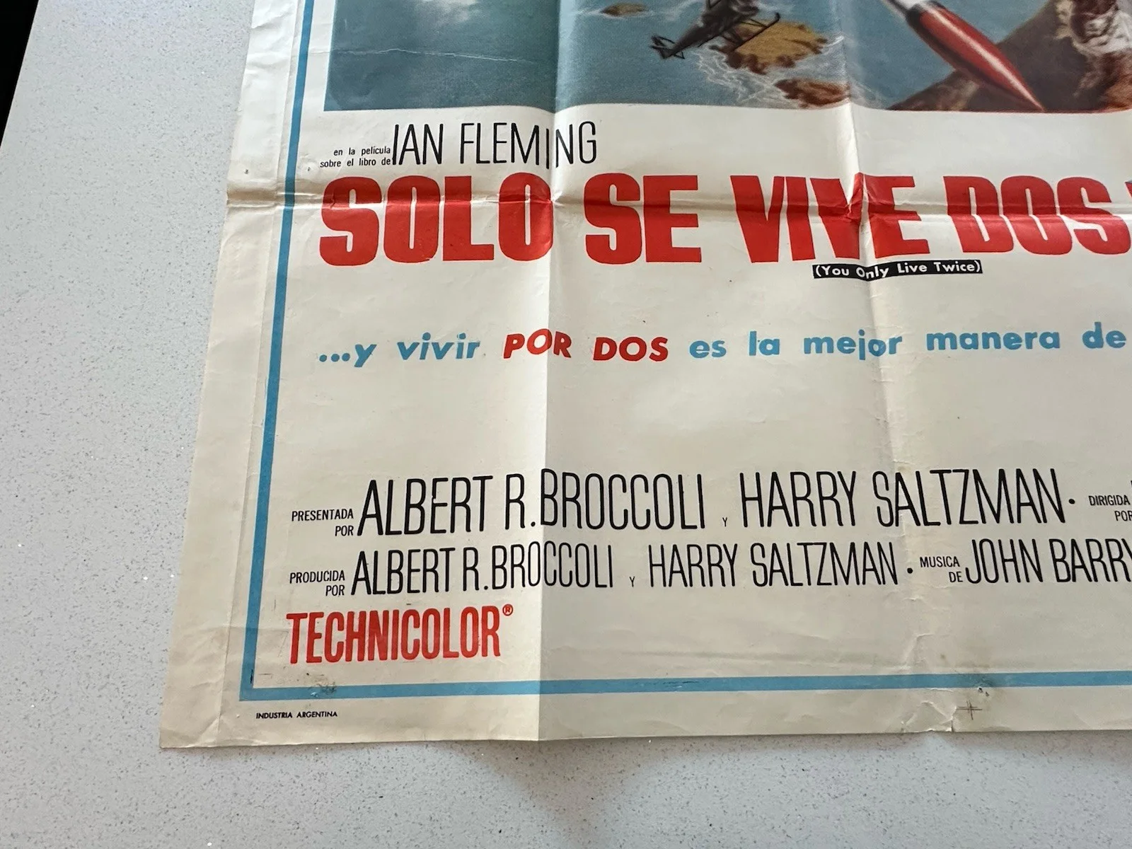 ONLY LIVE TWICE" ORIGINAL 1967 ARGENTINA POSTER 29"x43" James Bond 007, image 3