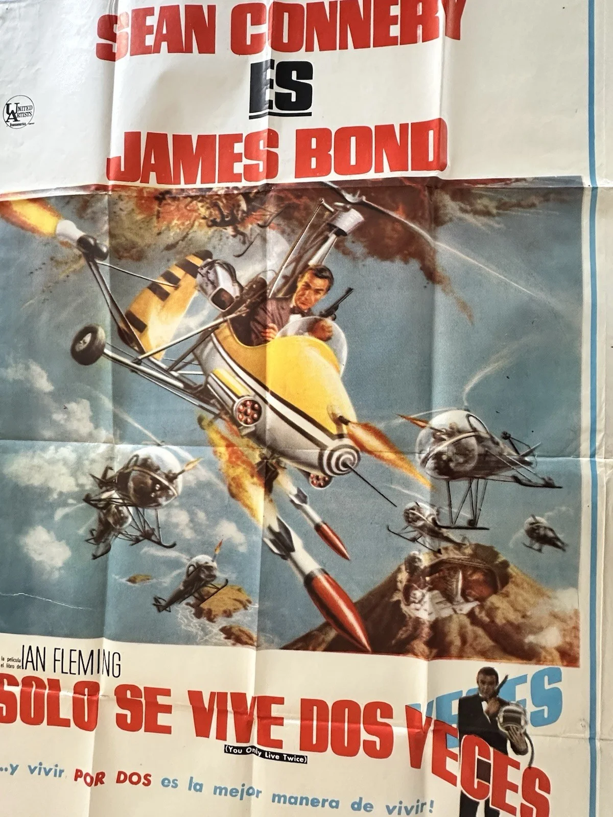 ONLY LIVE TWICE" ORIGINAL 1967 ARGENTINA POSTER 29"x43" James Bond 007, image 4