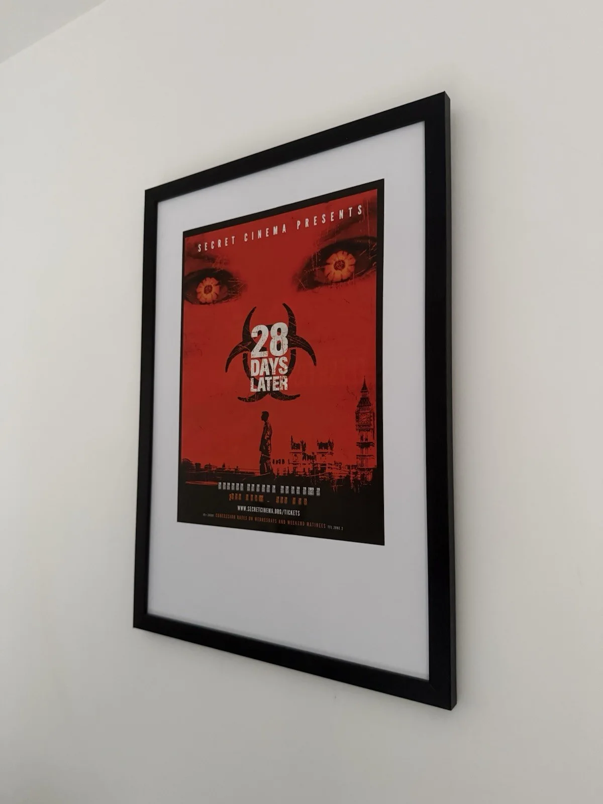 28 Days Later Secret Cinema Original Advert Framed A3 Horror Movie Poster, изображение 2