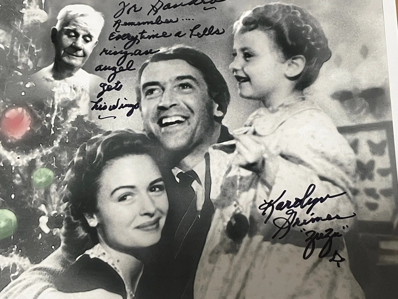 IT'S A WONDERFUL LIFE 8 X 10 W/ CLARENCE ODBODY KAROLYN ZU ZU GRIMES SIGNED ZUZU, изображение 2