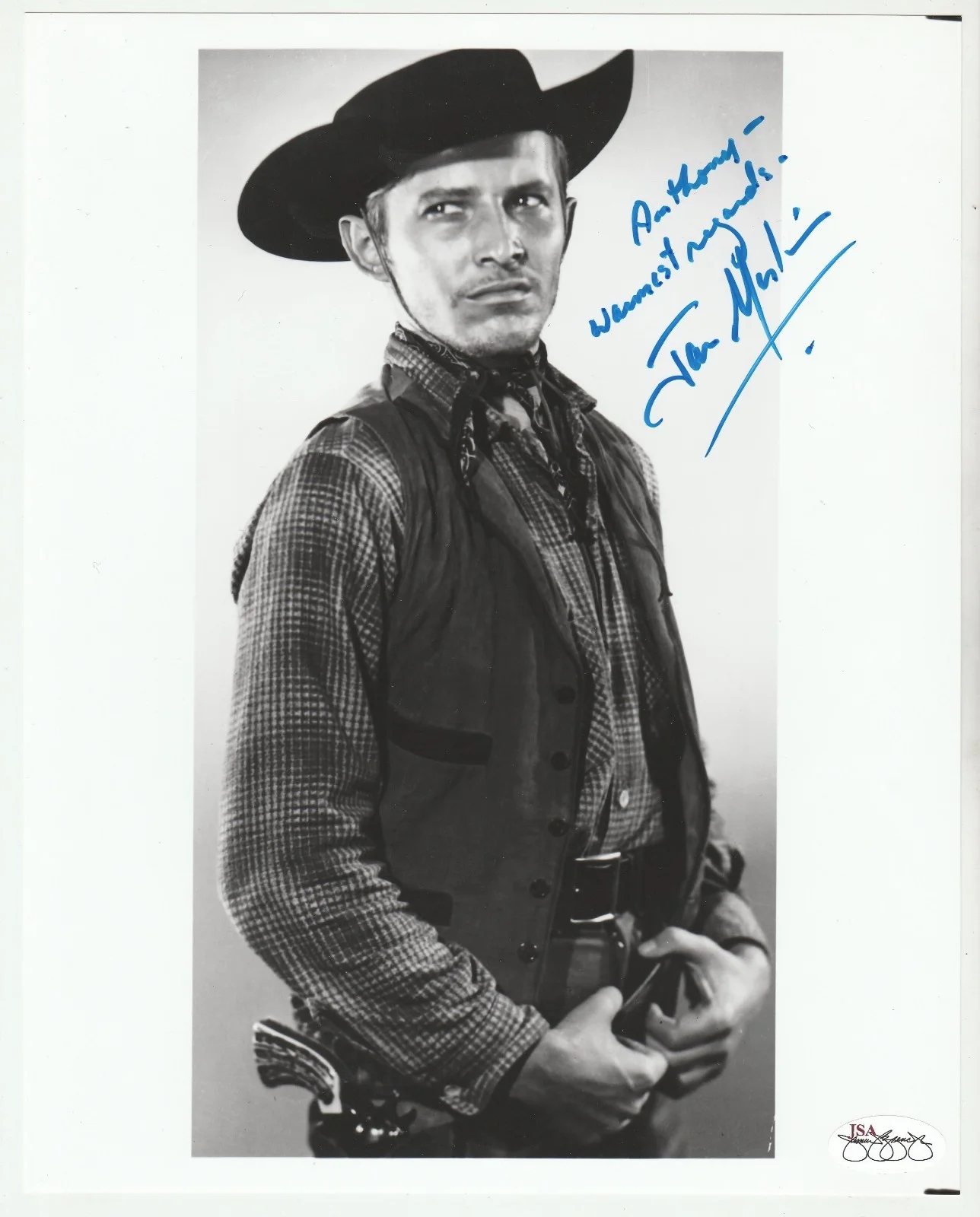 Jan Merlin Signed 8X10 Photo Inscribed Autograph Guns of Diablo JSA, изображение 2