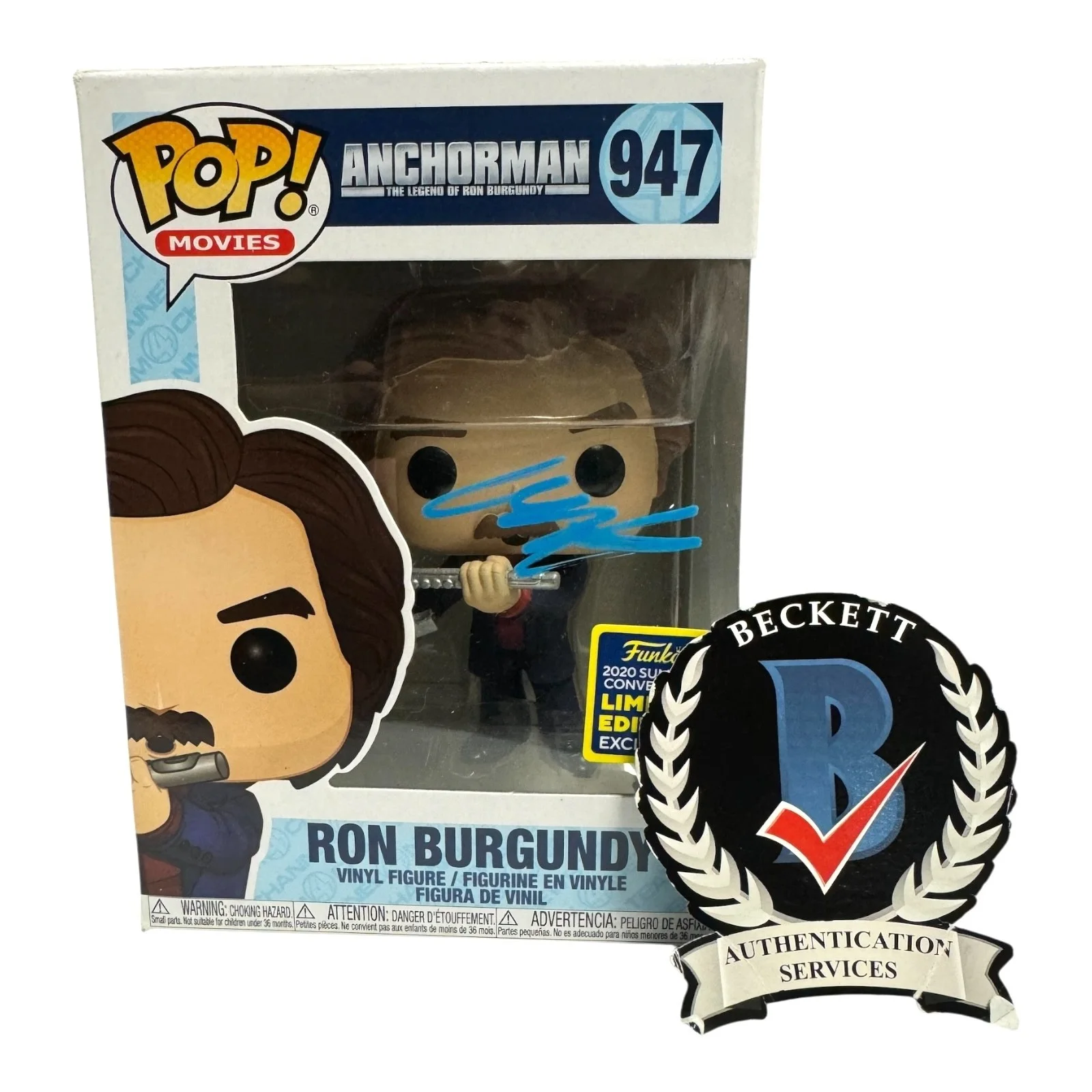 Will Ferrell — Will Ferrell Signed Autograph Anchorman Funko Pop 947 BAS Ron Burgundy
