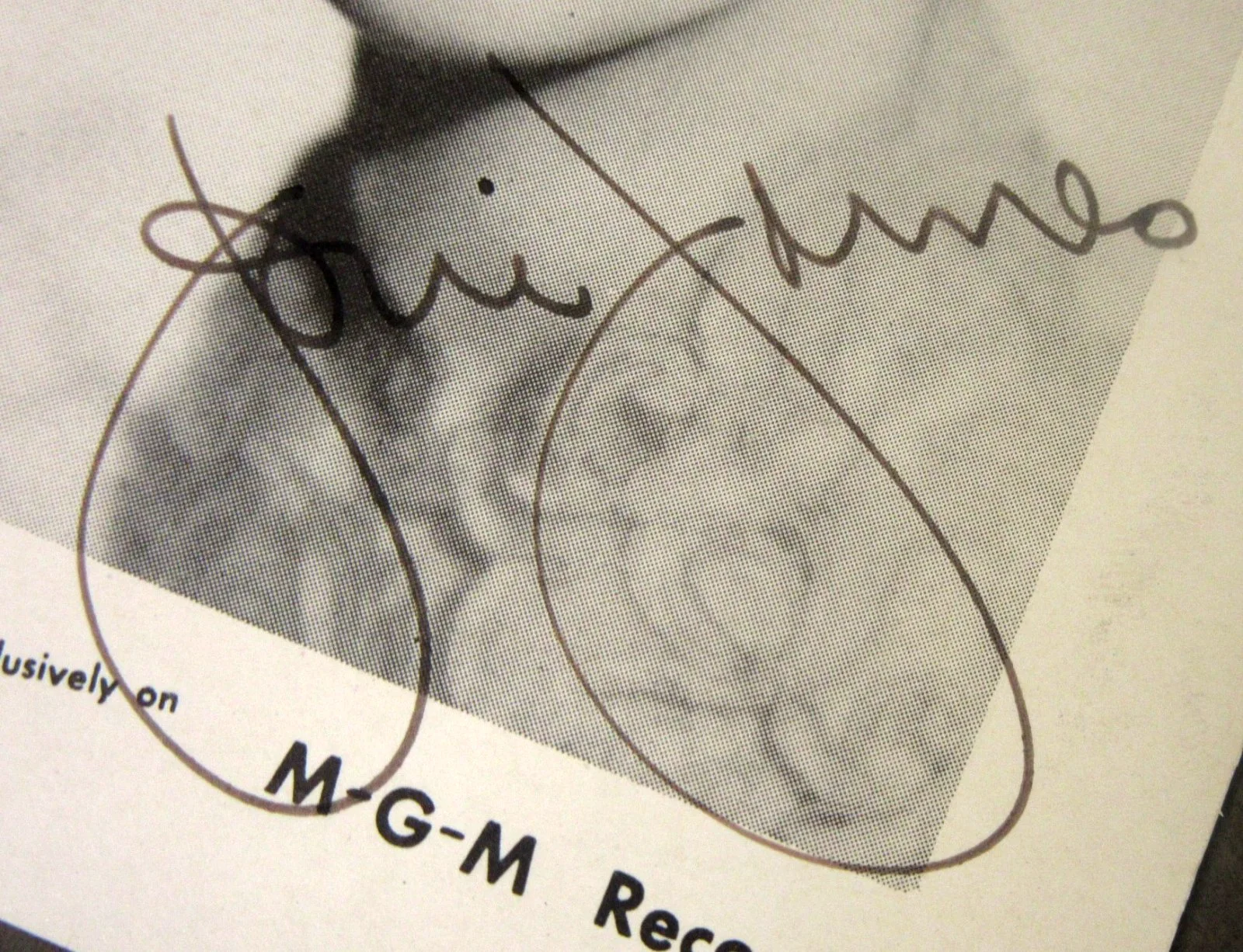 autographed 1955 JONI JAMES singer 5.25x4.25 MGM Record fan photo music chart wb, изображение 2
