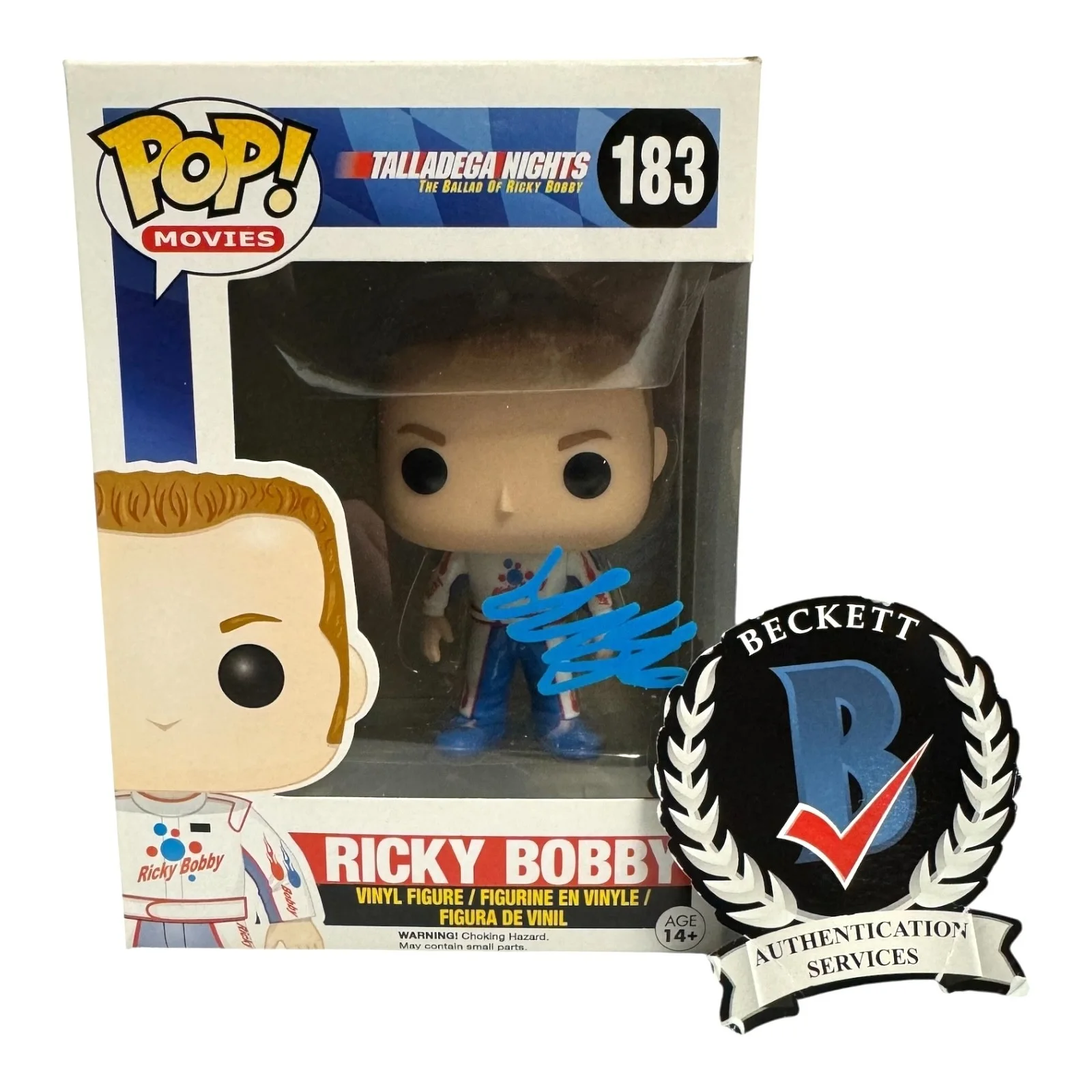 Will Ferrell — Will Ferrell Signed Autograph Talladega Nights Funko Pop 183 BAS Ricky Bobby
