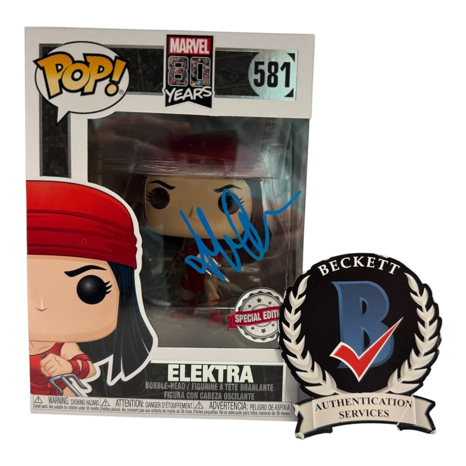 Jennifer Garner — Jennifer Garner Signed Autograph Elektra Funko Pop 581 Beckett BAS Marvel