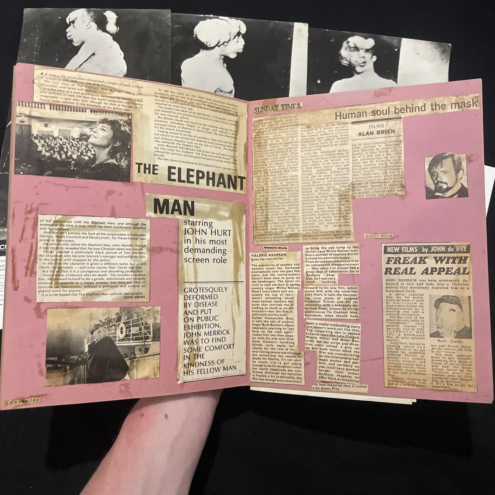 ORIGINAL The Elephant Man (1980) Scrapbook and Tucker’s Merrick Photos Film Prop, изображение 4
