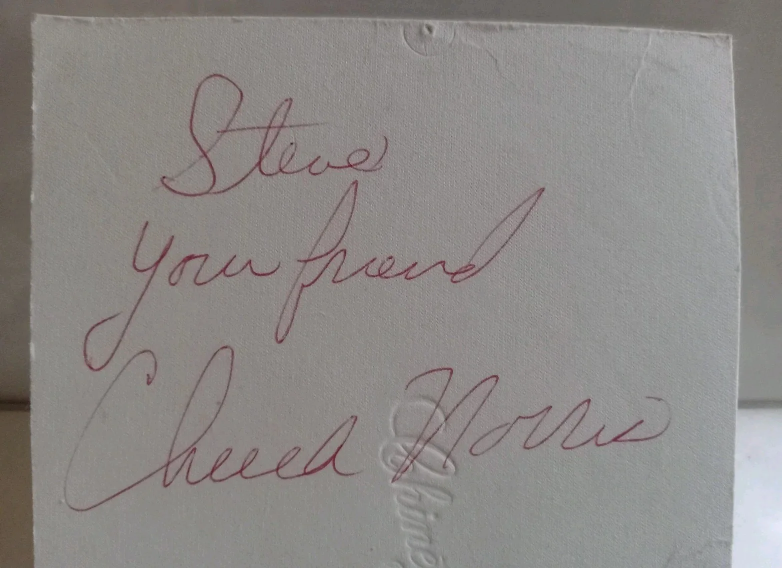 CHUCK NORRIS — CHUCK NORRIS SIGNED PAPER ORIGINAL "TO STEVE" PREOWNED 4.75" X 4.0", изображение 3