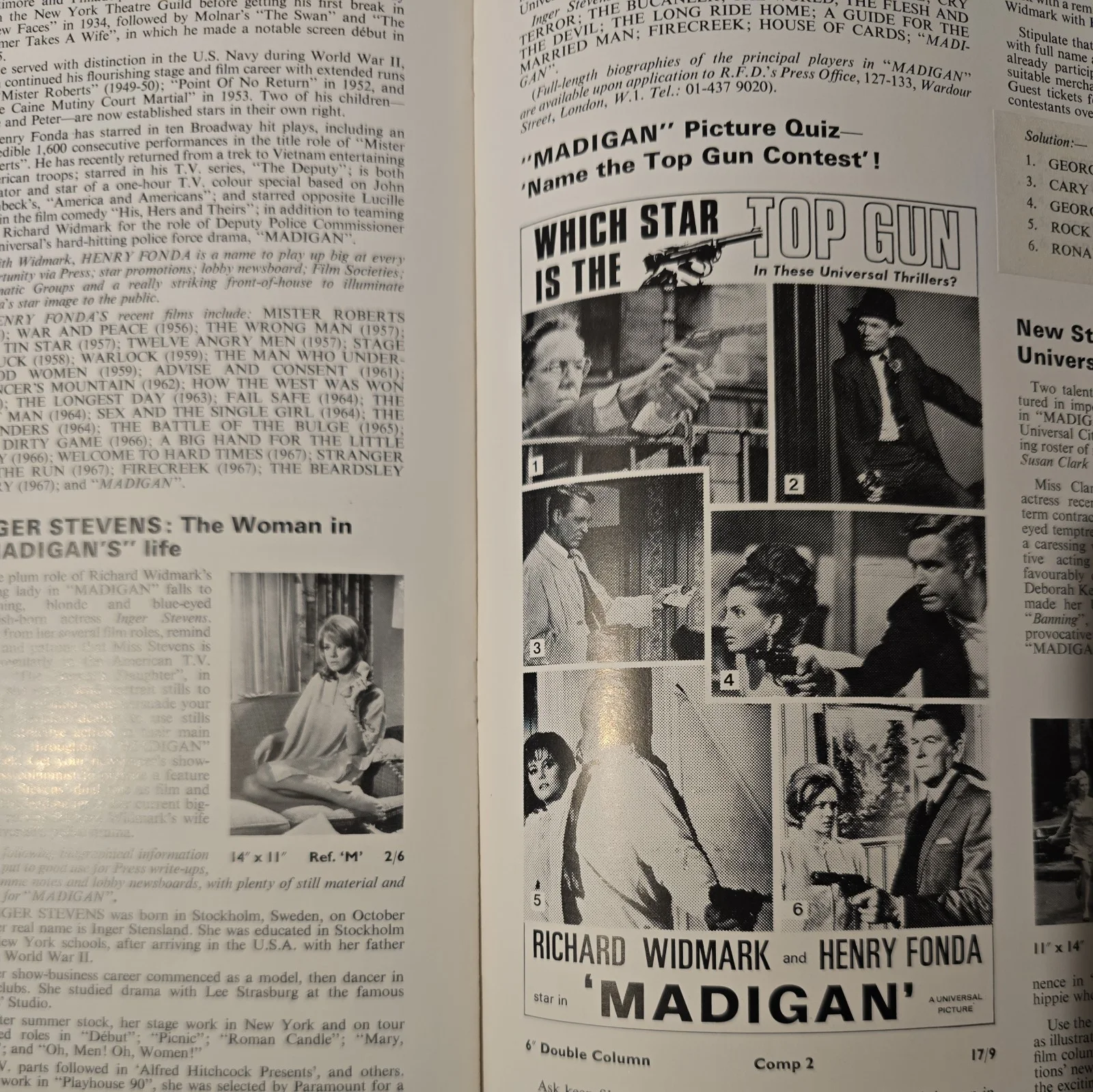 MADIGAN 1968 UK press publicity services book posters ads stills Richard Widmark, image 4
