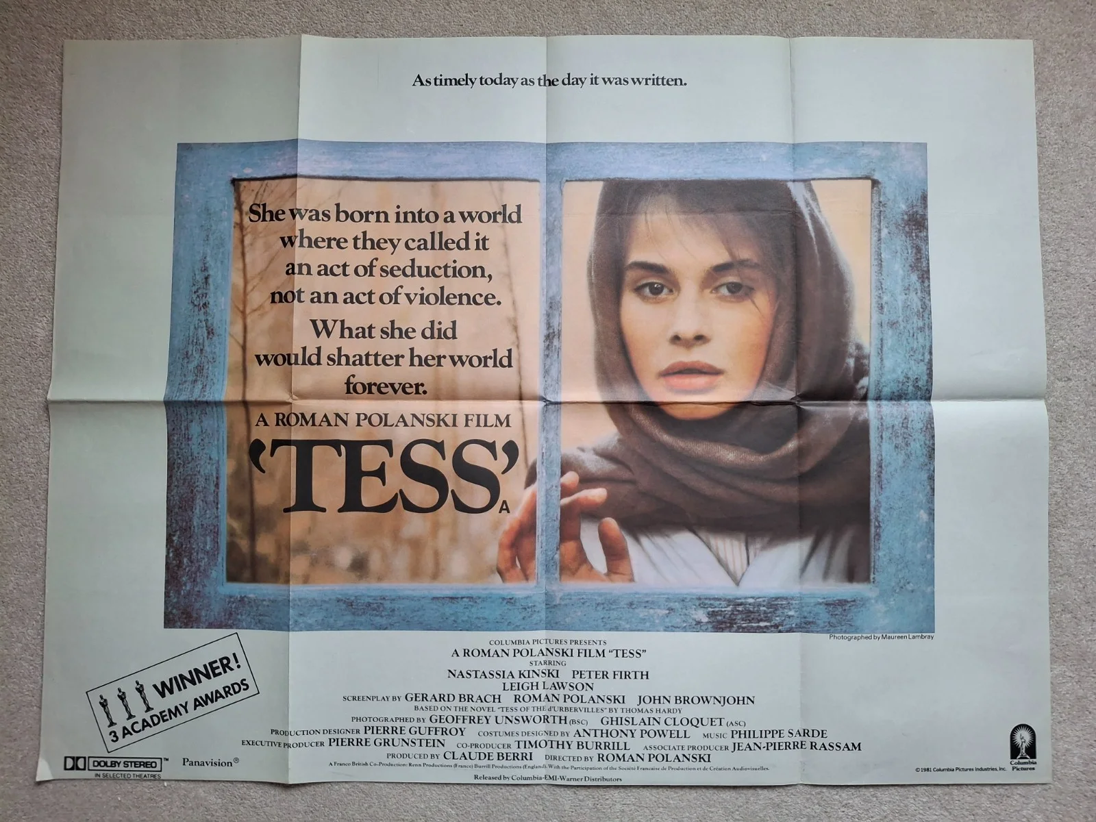 Tess Original Film Cinema Movie Quad Poster Nastassja Kinski, изображение 2