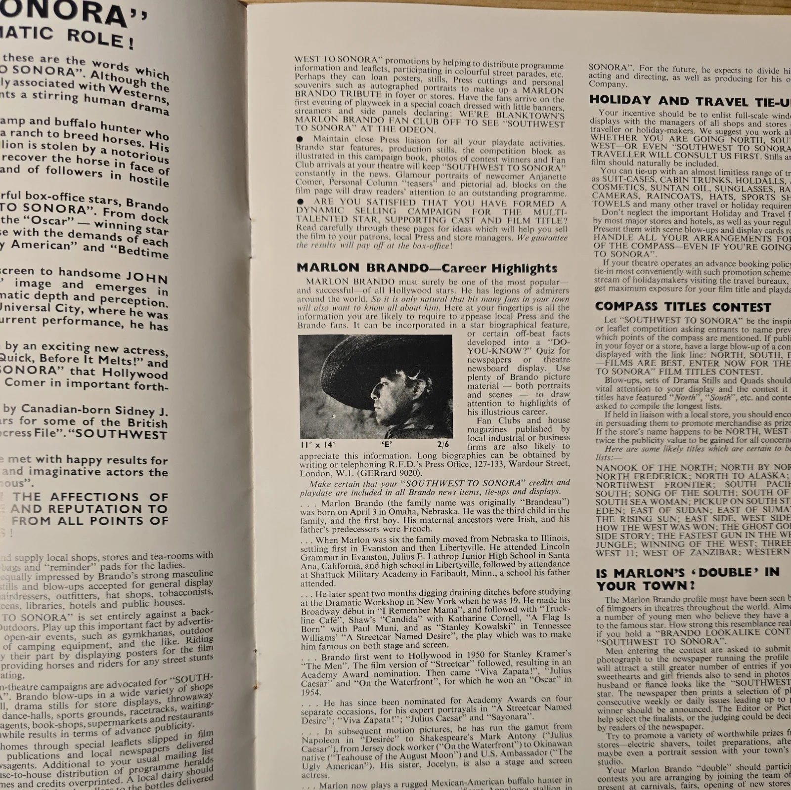 SOUTHWEST TO SONORA 1966 UK press publicity services book posters ads stills, image 2