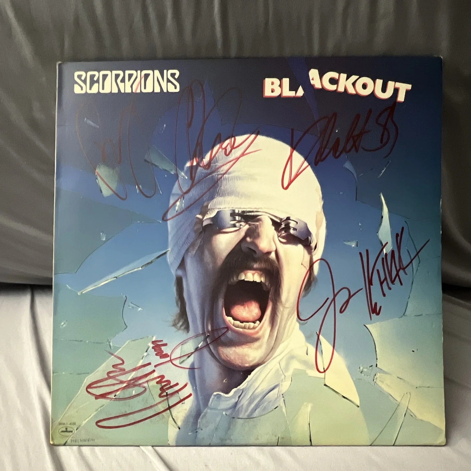Framed Scorpions Blackout Signed Autographed Vinyl LP Record Original, image 2