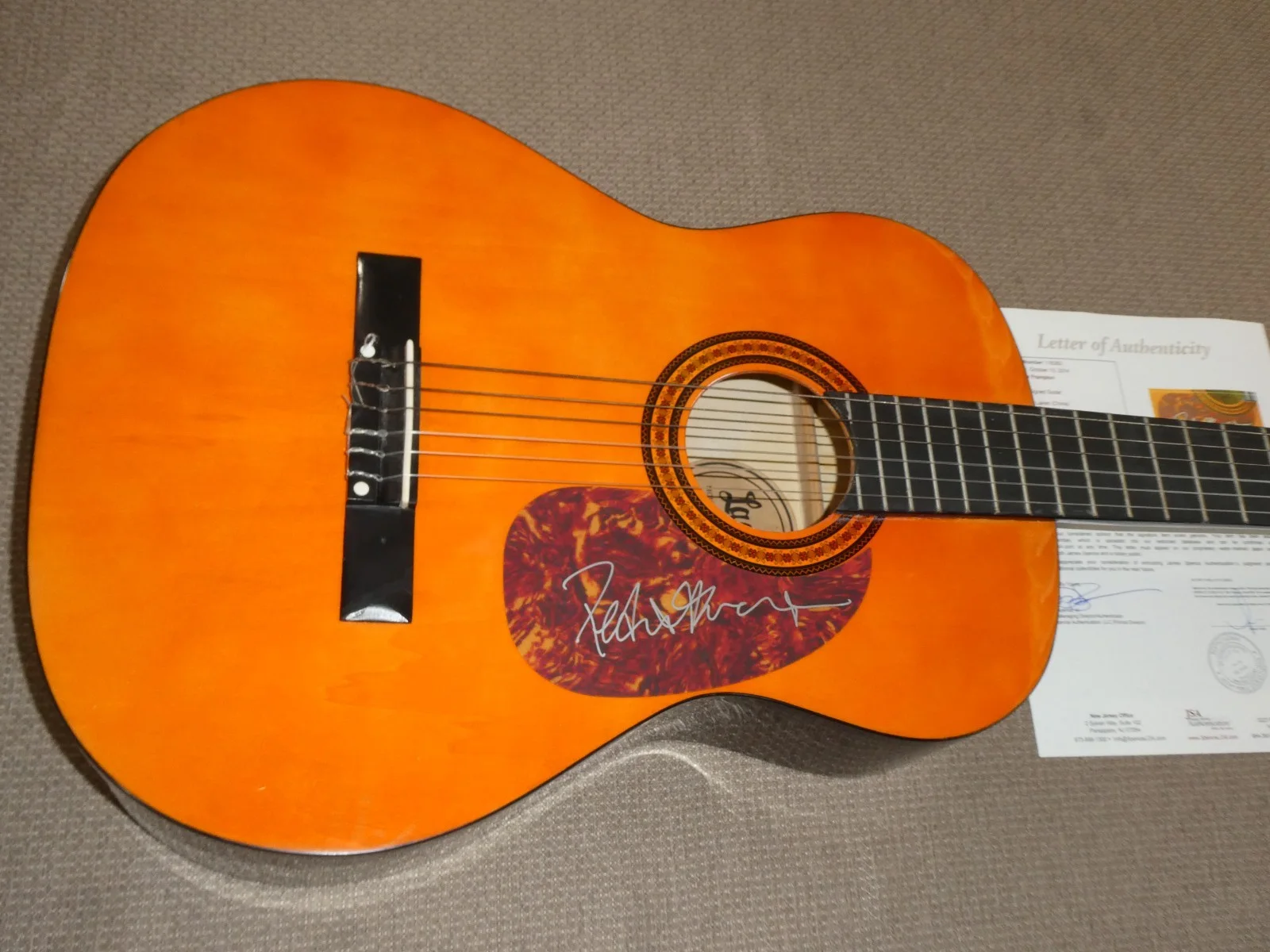Peter Frampton Hand Signed Lauren Guitar JSA LOA #Y01756 Full Size Acoustic Used, изображение 2