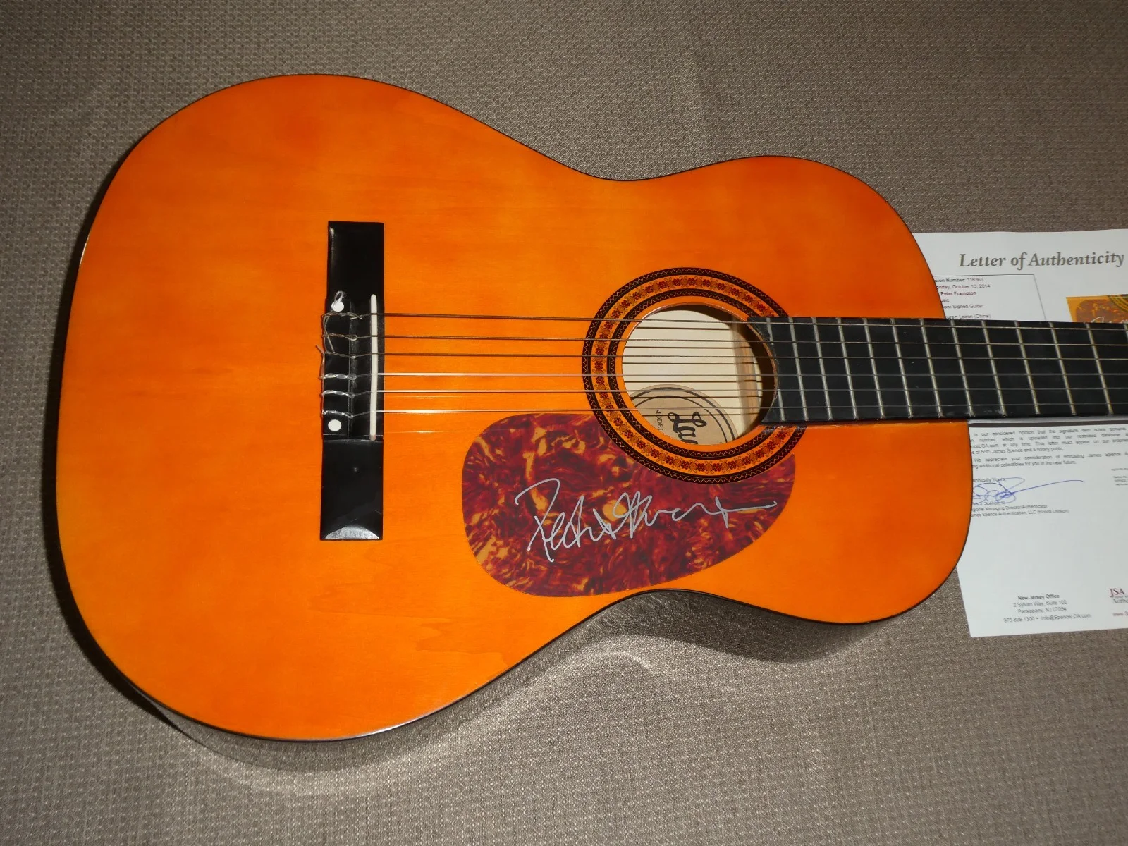 Peter Frampton Hand Signed Lauren Guitar JSA LOA #Y01756 Full Size Acoustic Used, изображение 4