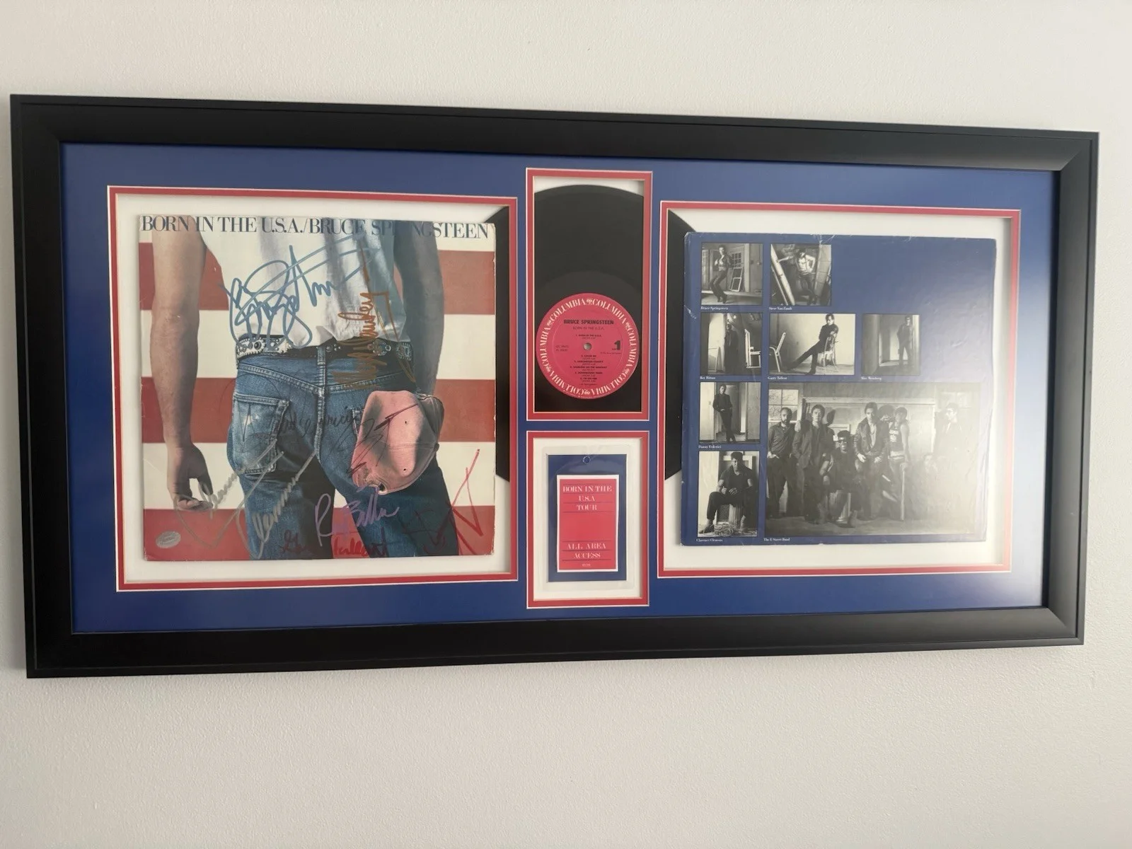 Bruce Springsteen Born in the U.S.A. Signed Record Album Cover Framed Display, image 3