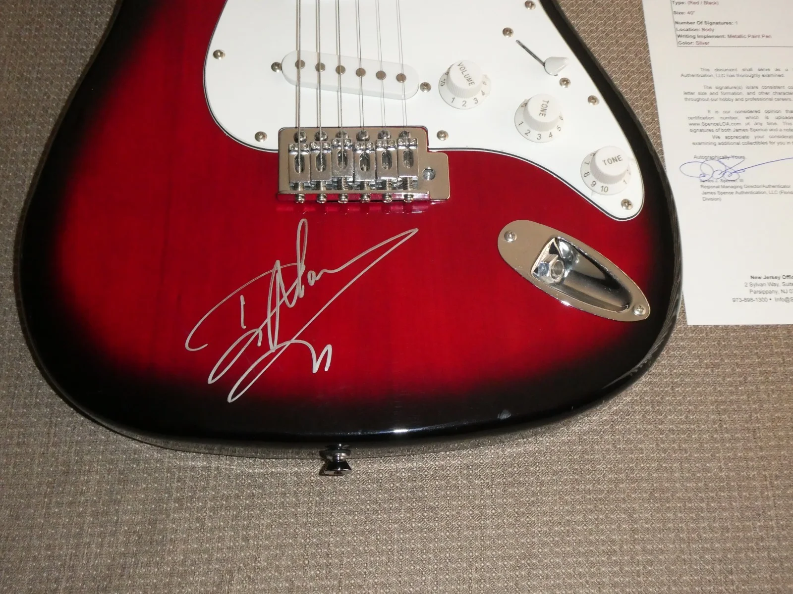 Dave Mason Hand Signed Mahar Guitar JSA #Y79160 Music Electric Guitar Used, image 2
