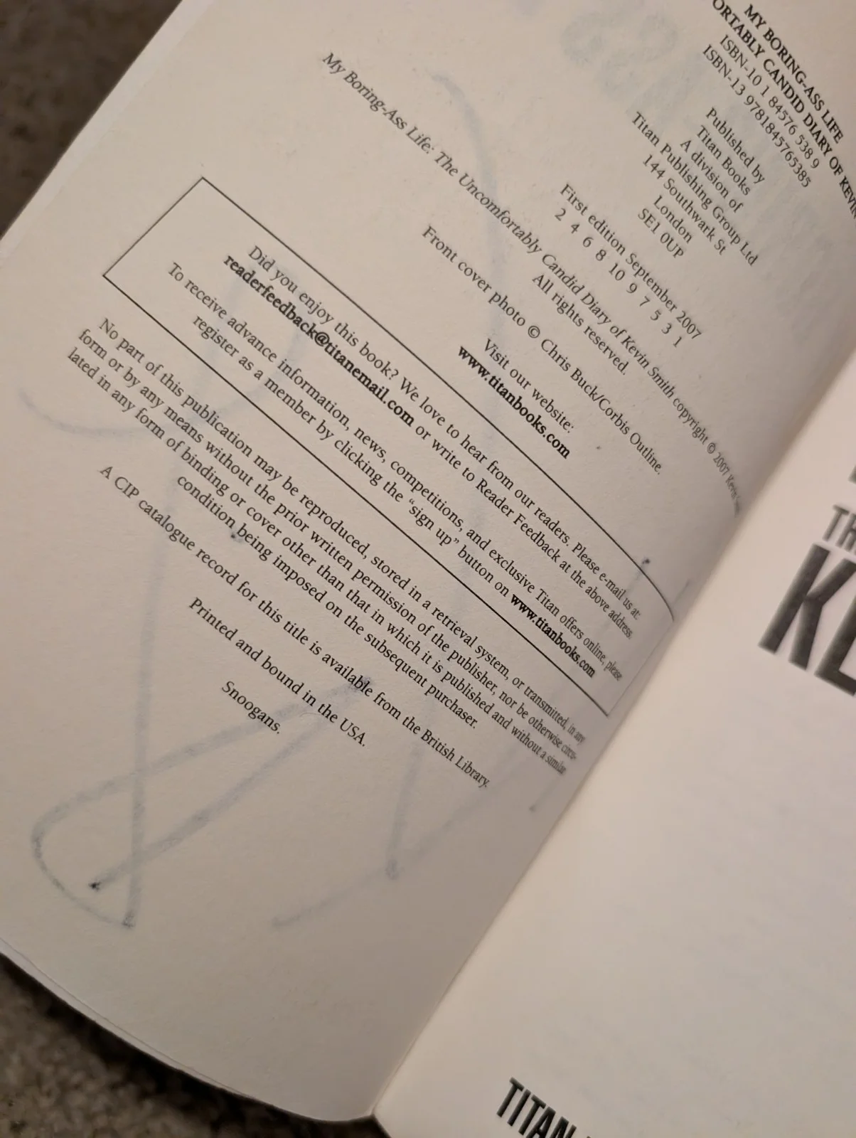 Kevin Smith — Autographed Kevin Smith Book. My Boring Ass Life, image 3