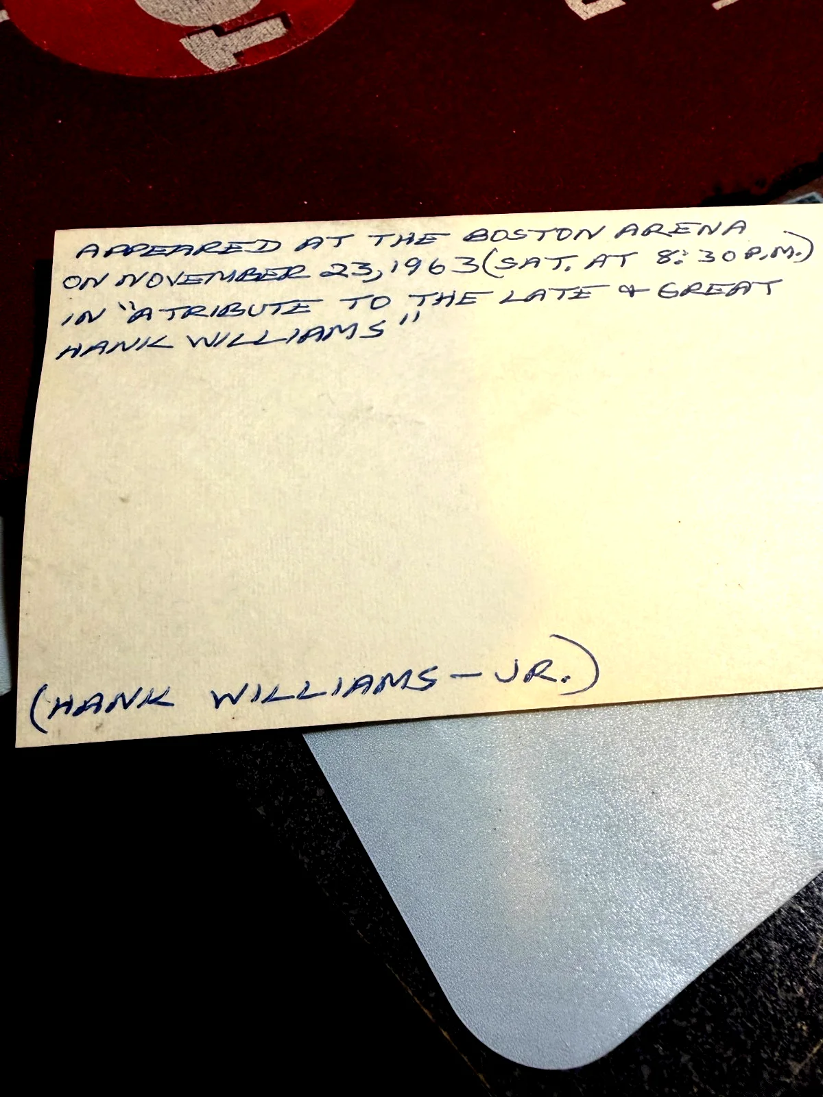 VINTAGE 1963 HANK WILLIAMS JR. AUTOGRAPH, image 3
