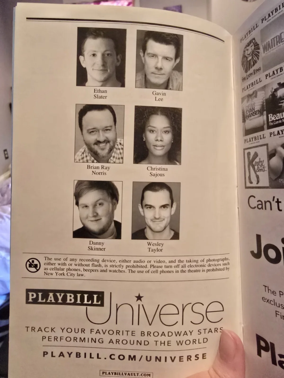 Ethan Slater, Gavin Lee, Brian Ray Norris, Christina Sajous, Danny — SpongeBob SquarePants Broadway Playbill Closing Cast Signed September 2018, image 3