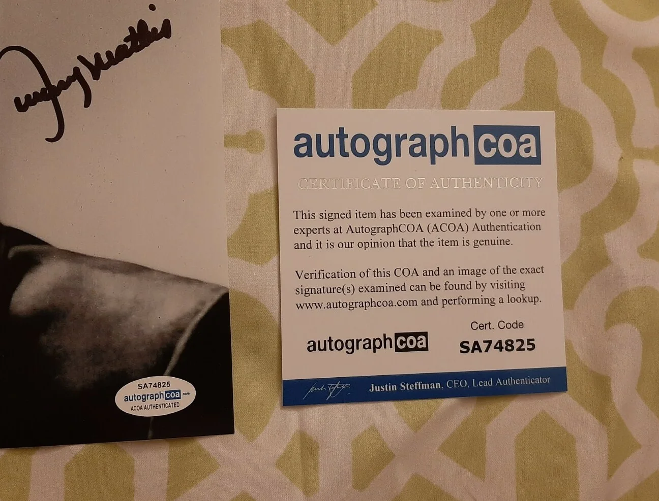 Johnny Mathis signed autographed 8x10 photo ACOA COA #SA74825, image 3