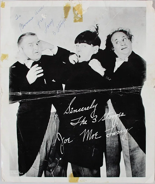 Larry Fine — Rare -THE 3 STOOGES- JSA Larry Fine Signed/Autograph/Auto 8x10 Movie Photo-Three