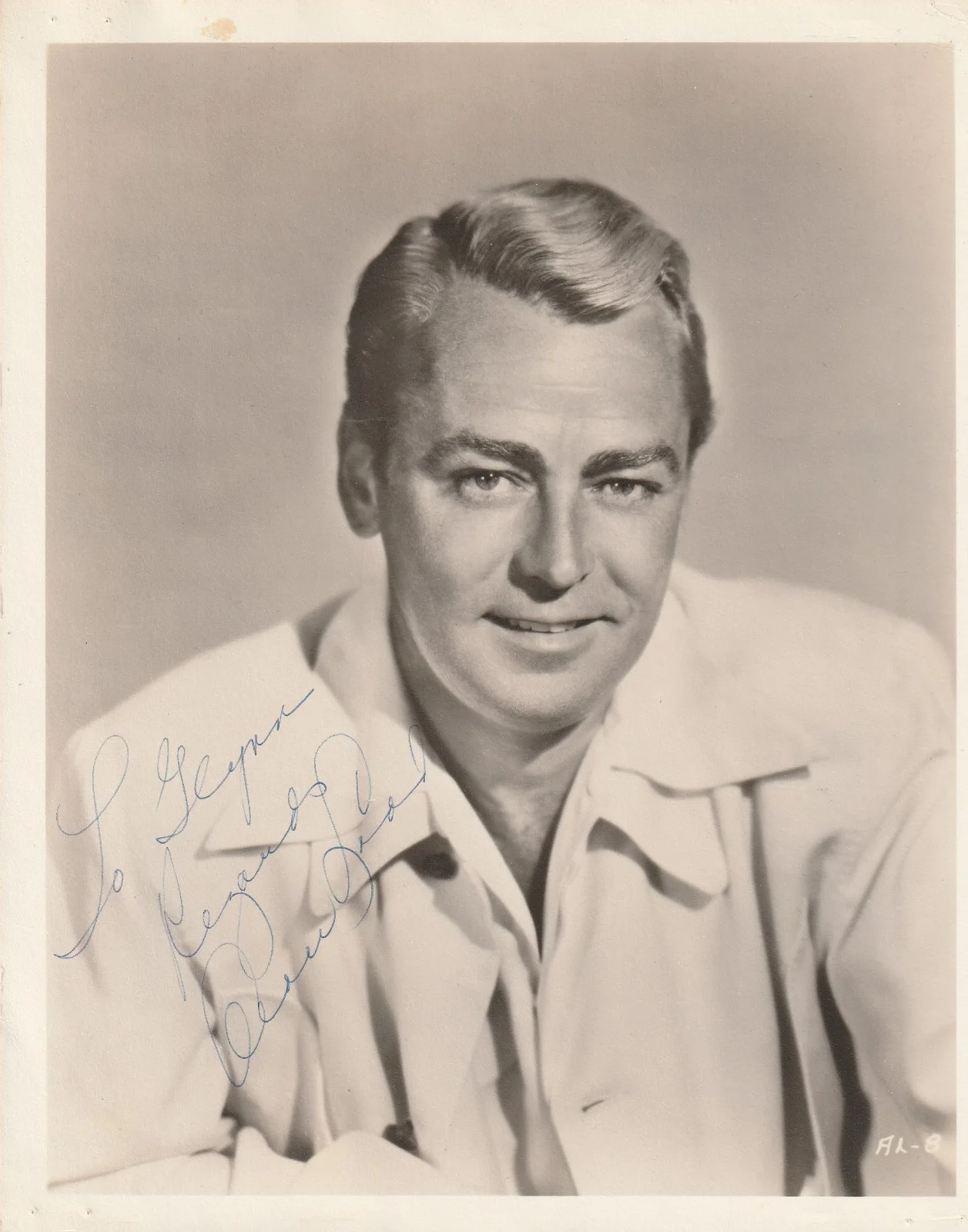 Alan Ladd — Legendary actor Alan Ladd signed 8x10 matte photo