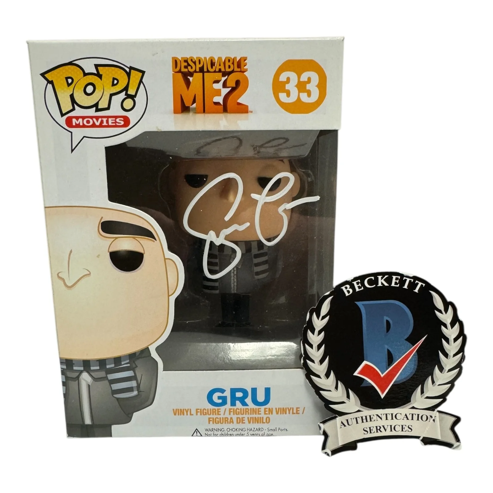 STEVE CARELL — Steve Carell Signed Autograph Despicable Me 2 Funko Pop 33 Beckett BAS Gru