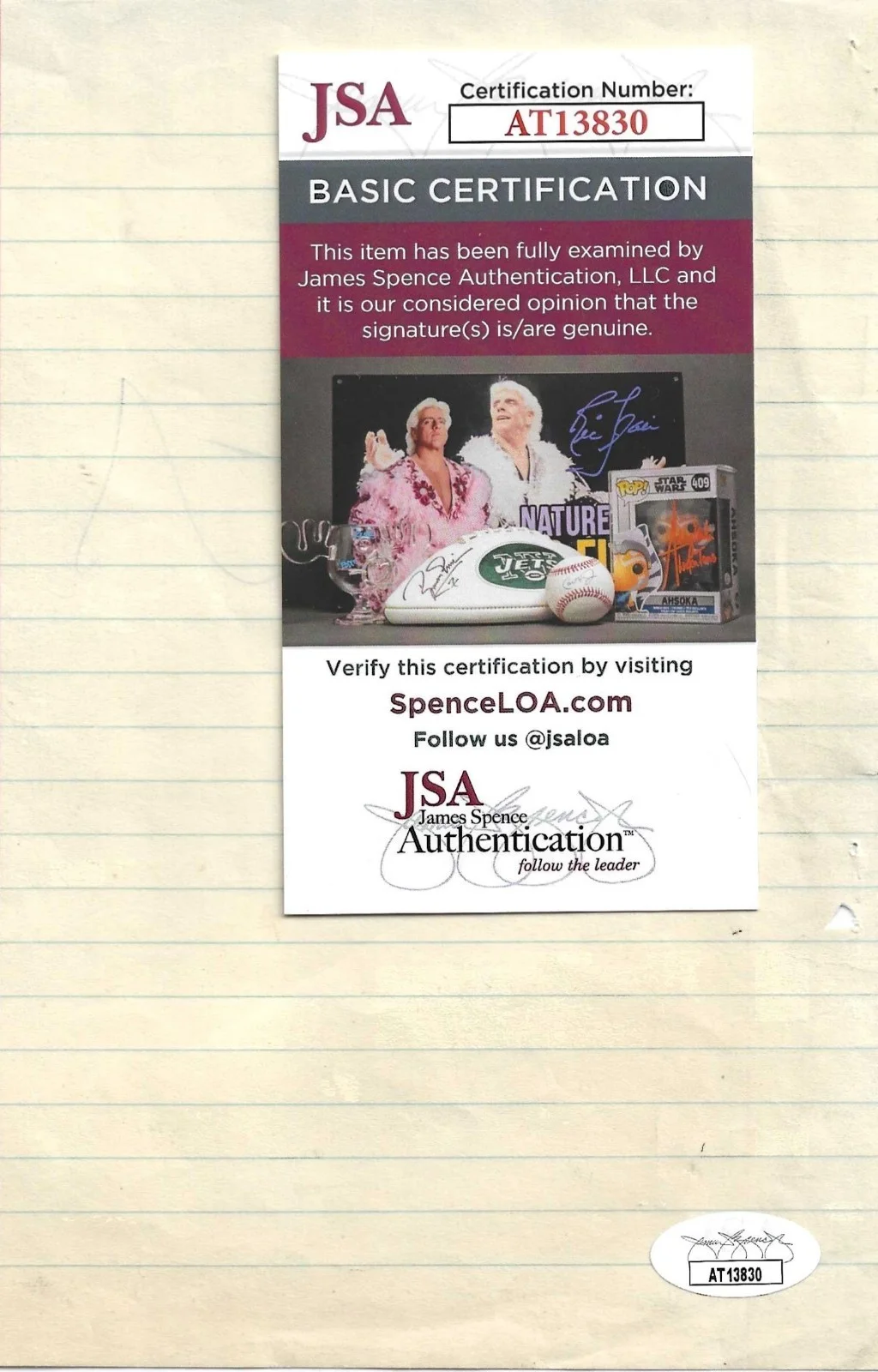 PETE TOWNSHEND VINTAGE 1973 SIGNED, AUTO'D PAPER w/ a TICKET--"THE WHO" - JSA, изображение 5