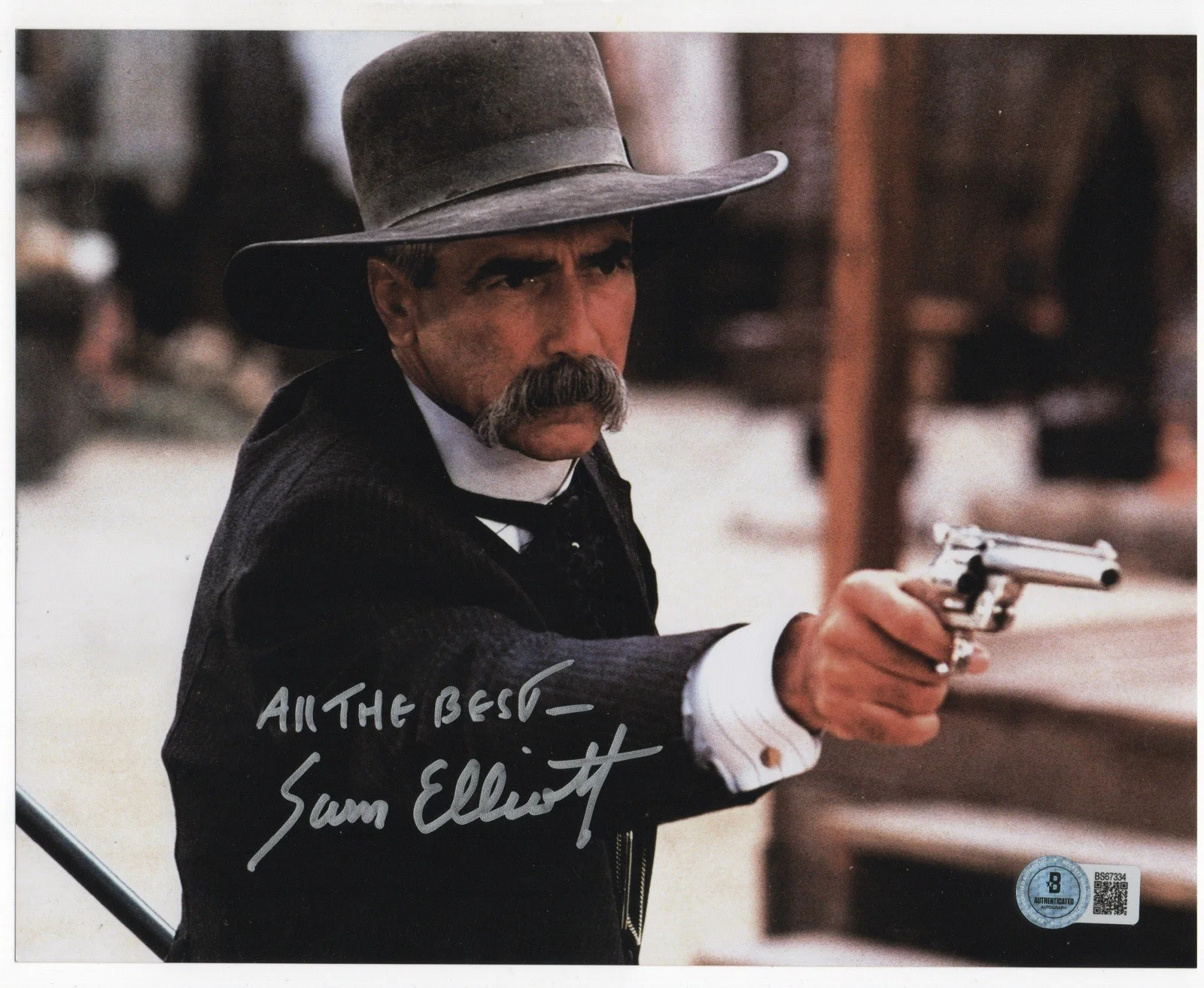 Sam Elliott — Sam Elliott autographed signed 8x10 photo Beckett BAS COA Tombstone Virgil Earp