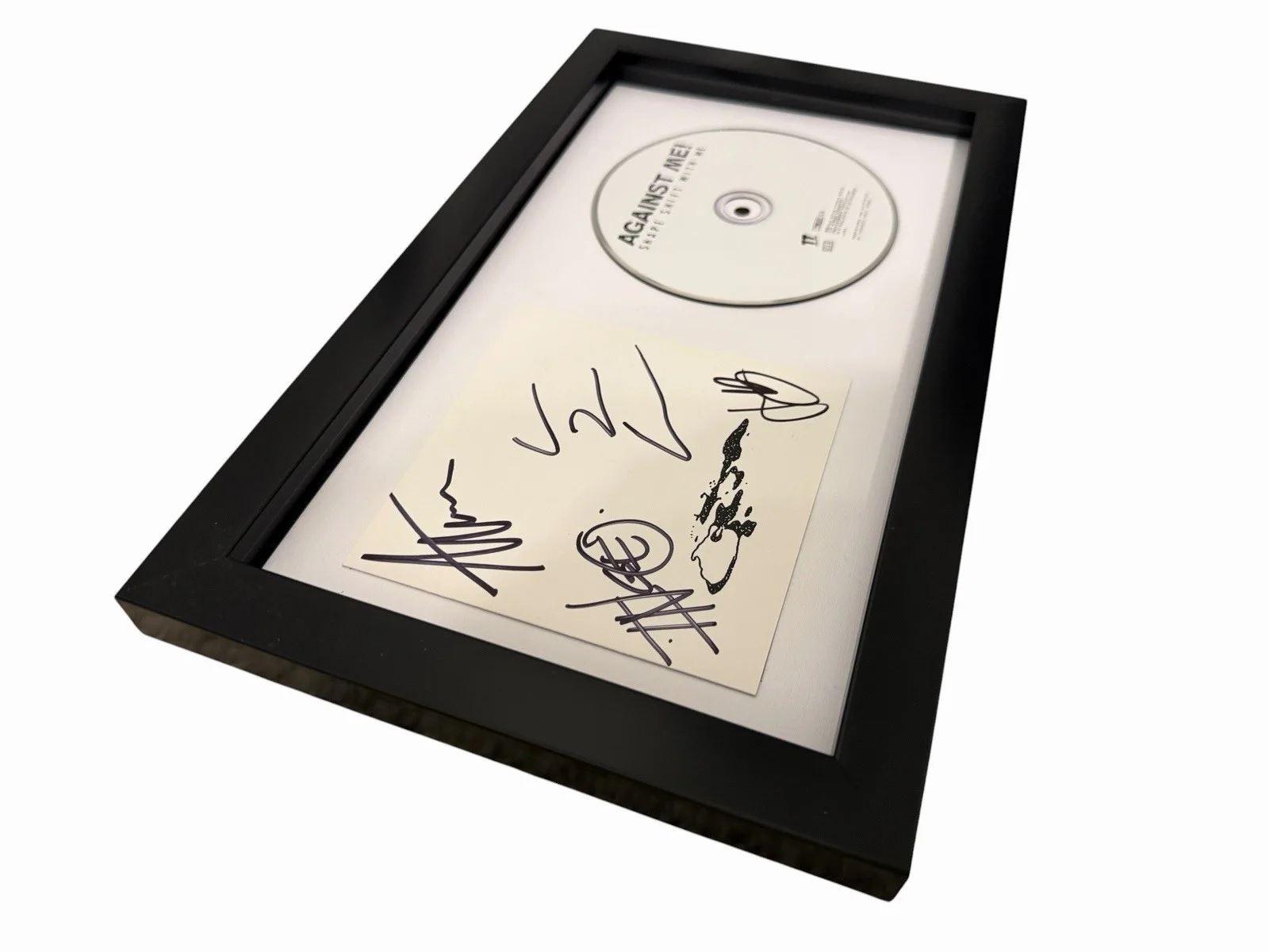 AGAINST ME! SIGNED AUTOGRAPH x4 SHAPE SHIFT WITH ME FRAMED CD LAURA JANE GRACE, изображение 2