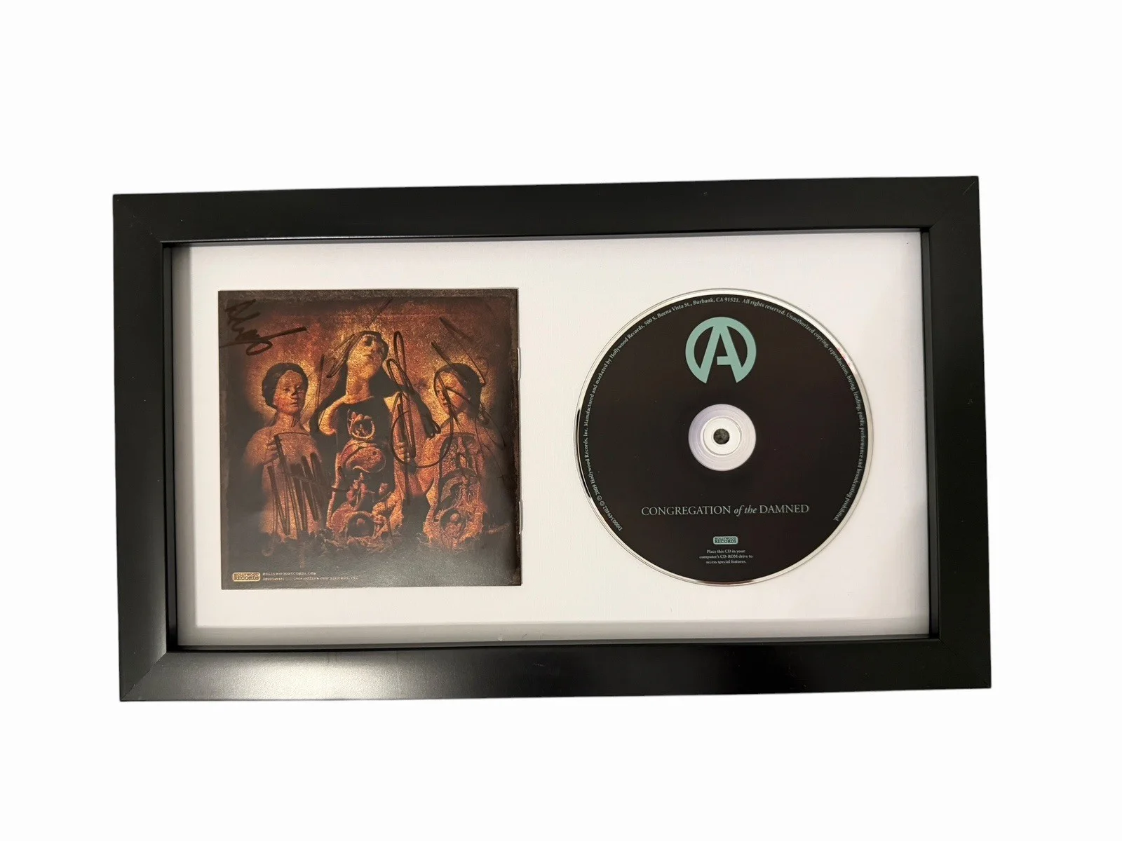 ATREYU SIGNED AUTOGRAPH x5 CONGREGTAION OF DAMNED FRAMED CD ALEX VARKATZAS +4, изображение 2