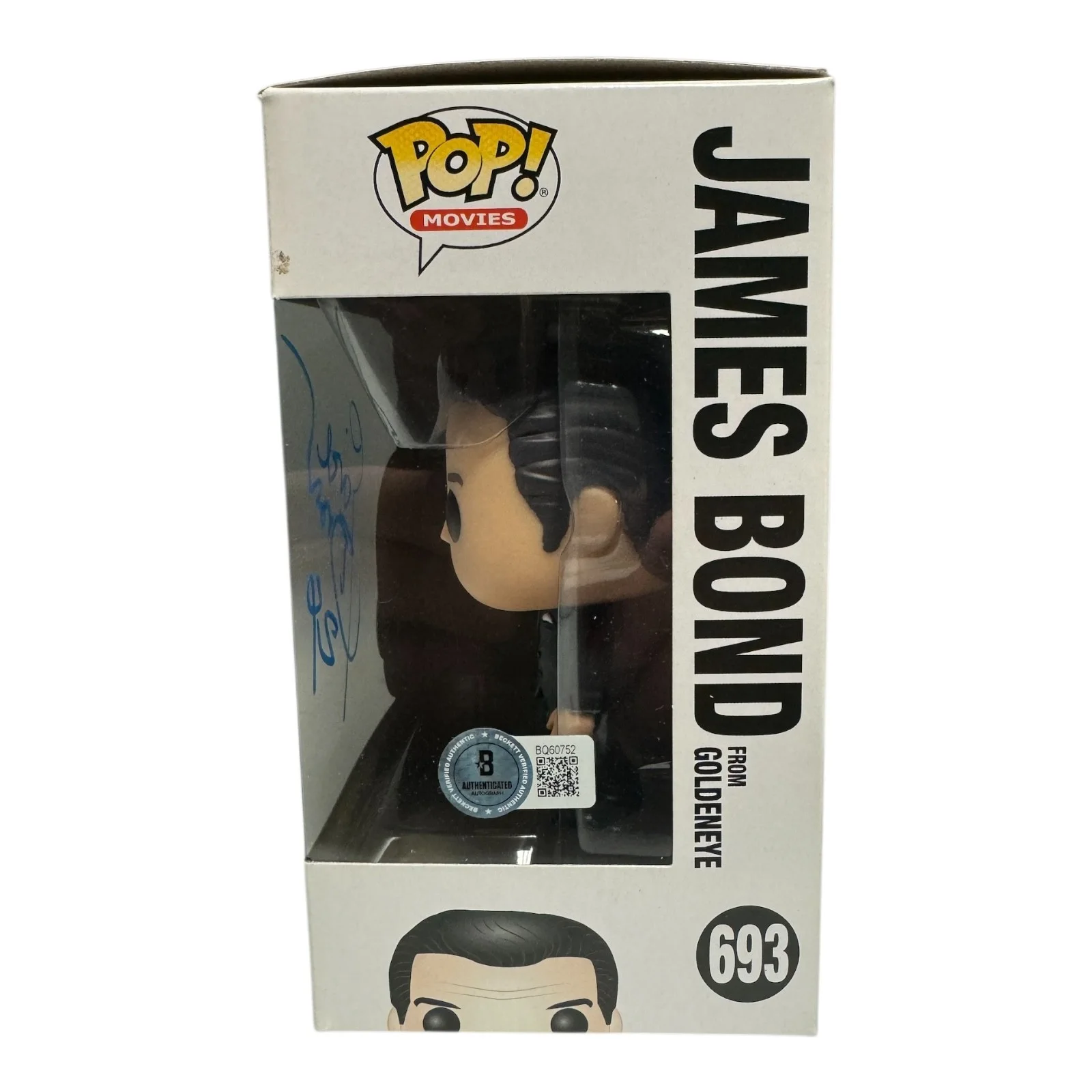 Pierce Brosnan — Pierce Brosnan Signed Autograph James Bond Funko Pop 693 Beckett BAS 007, image 2