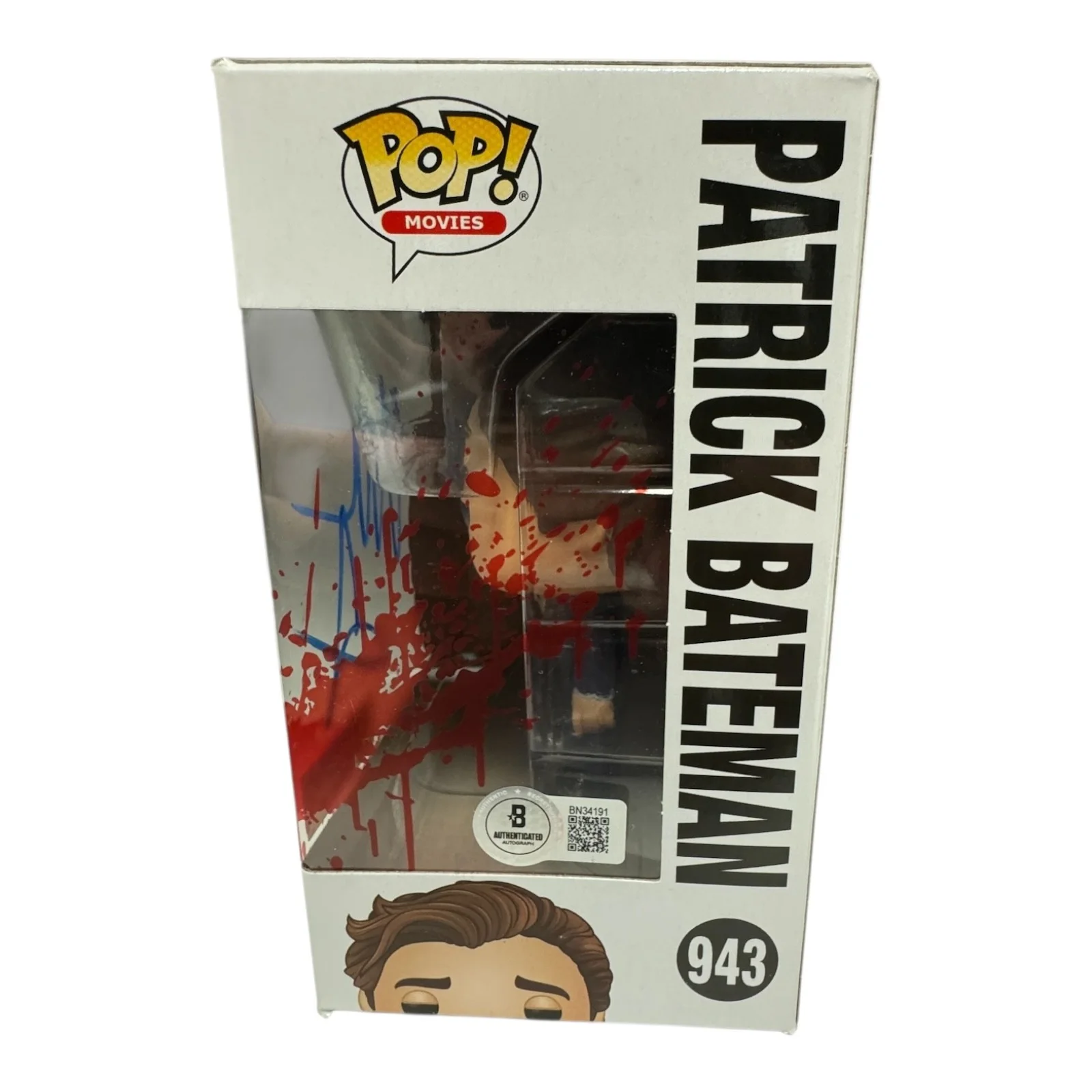 CHRISTIAN BALE — Christian Bale Signed Autograph American Psycho Funko Pop 943 Beckett Bas, image 2
